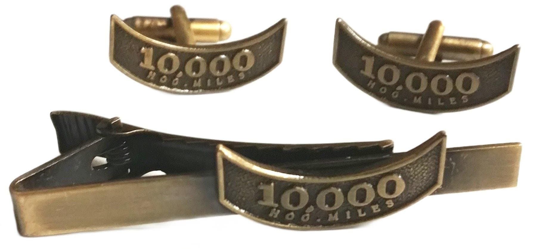 Harley Davidson HOG Motorcycle Mileage Rocker 10K 10000 Miles Replica TIE BAR Clip Cufflinks Set