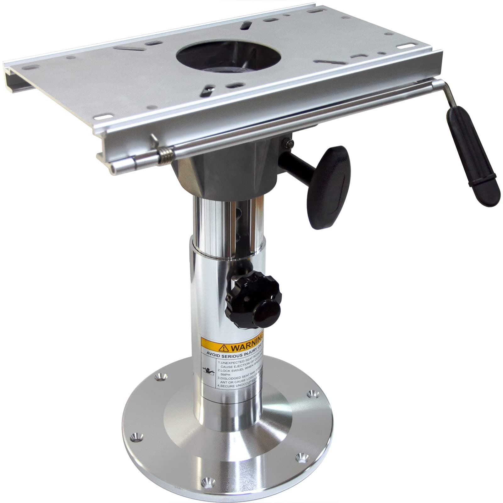 Aluminum Adjustable Height Locking Boat Seat Pedestal with Slide,Boat Chair Base with height adjustable from 13 inches to 19 inches