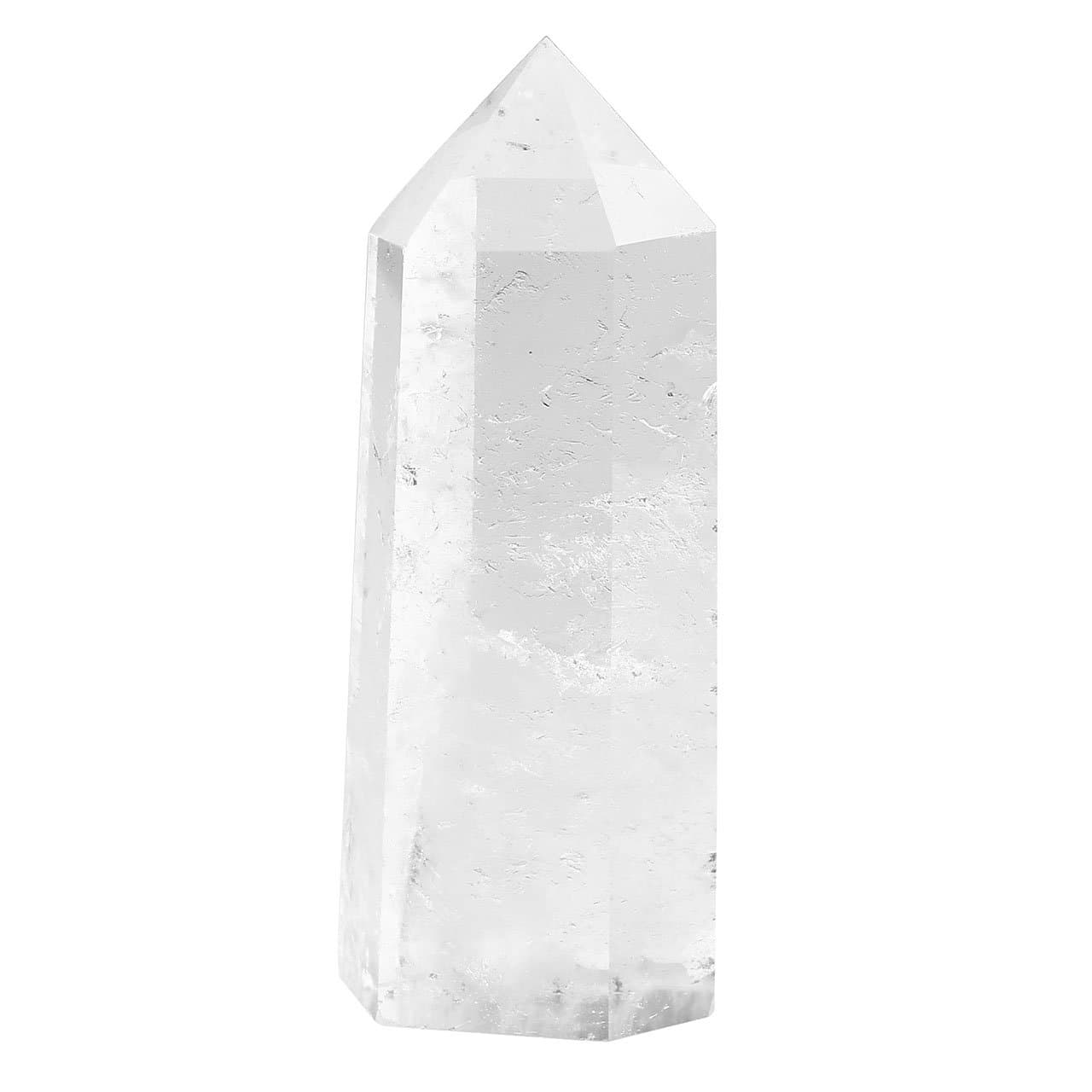 JOVIVI 55-65mm Natural Clear Quartz Crystal Point Healing Stone Wand Pointed & Faceted Prism Bar for Reiki Chakra Meditation Therapy,with Gift Box