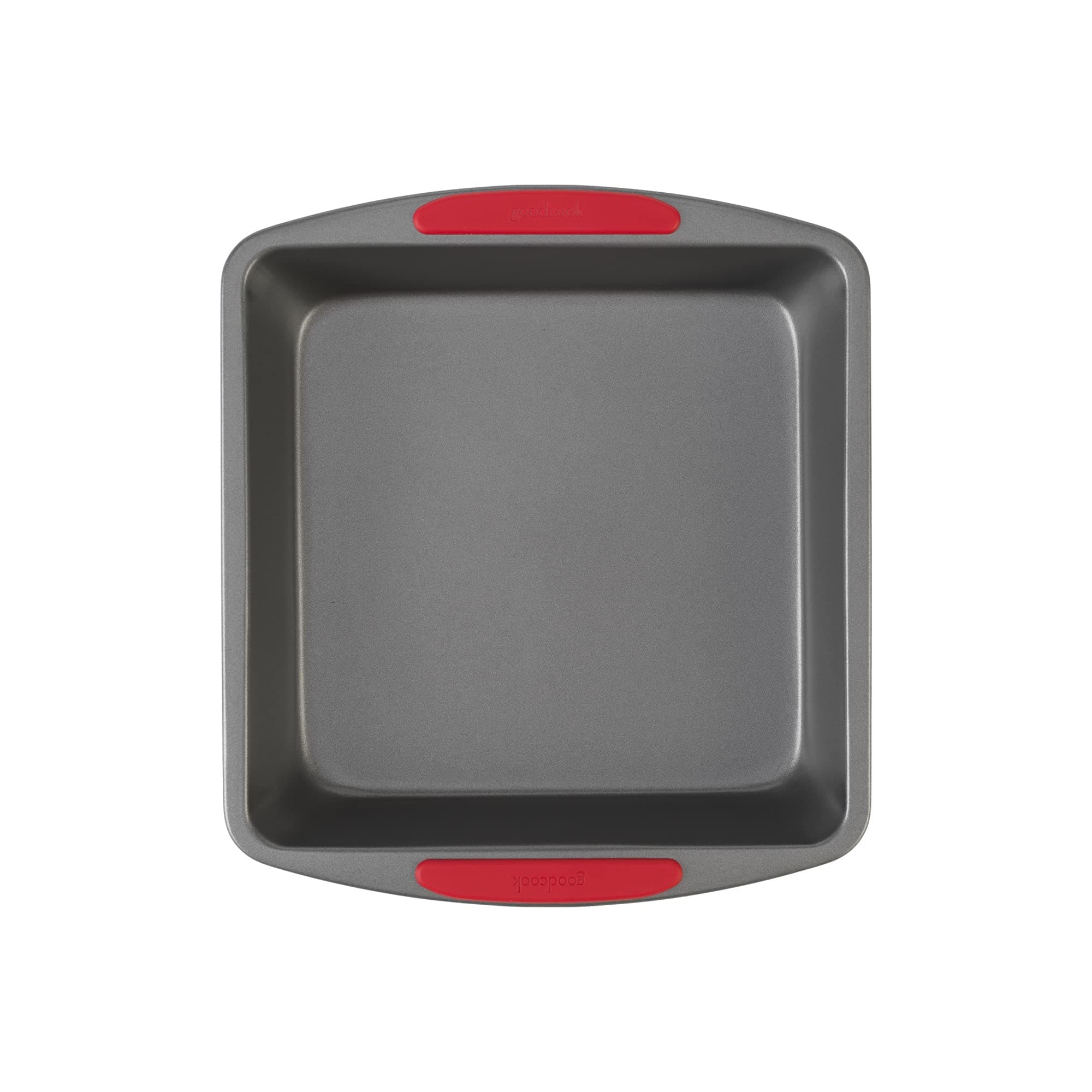 GoodCook MegaGrip Baking Pan with Silicone Grip Handles Square Non-Stick Heavy-Gauge Steel Cake Pan Baking Dish for Brownies Bread Cake Baked Goods & More, Dishwasher Safe, 8x8-Inch,