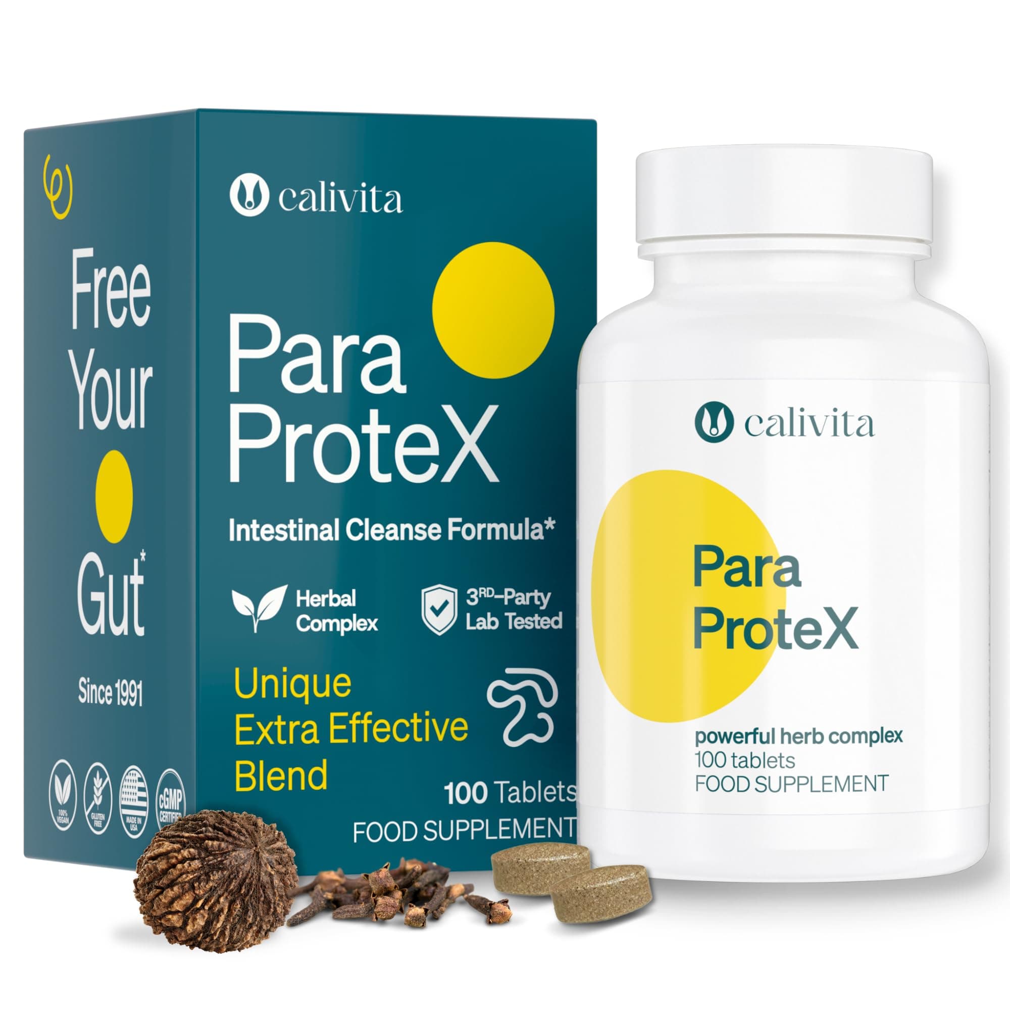 ParaProteX - Detox Cleanse for Humans - Gut Health Supplement - Black Walnut and Wormwood - Candida Cleanse - Grapefruit Seed, Clove Oil, Barberry - Colon Cleanse - 100 Tablets