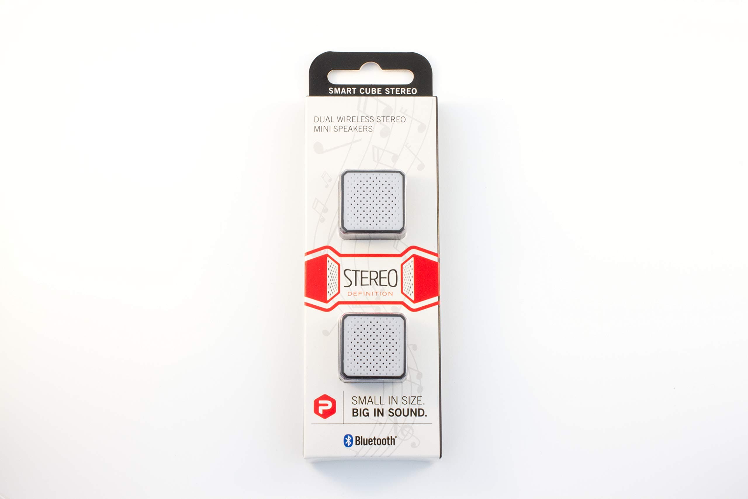 World's Smallest Pair of Bluetooth Stereo Speaker. Pred Smart Cube Stereo Mini Bluetooth Speaker with Remote Camera Shutter and Microphone, Black