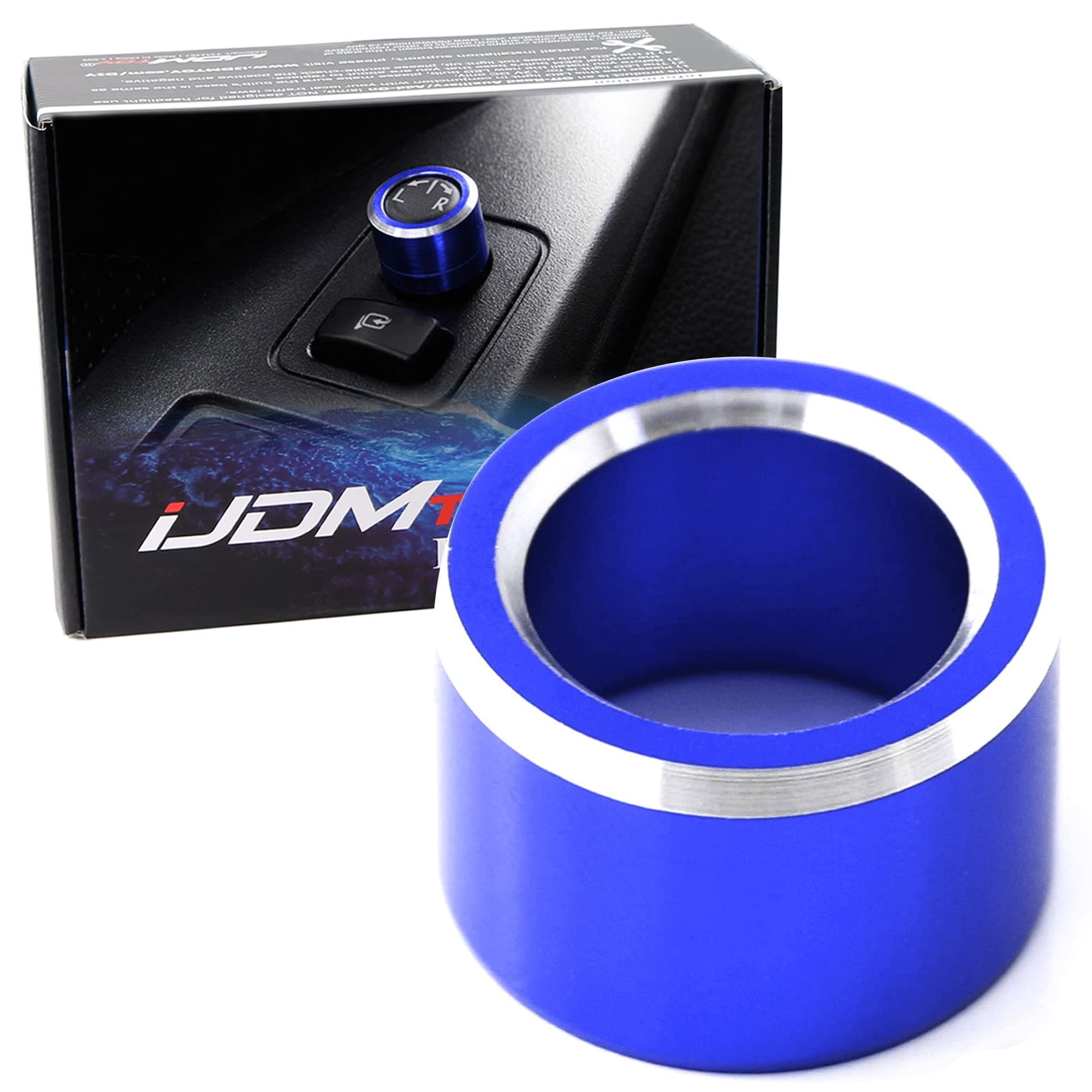 iJDMTOY Blue Anodized Aluminum Side Mirror Adjustment Button Knob Cover for Subaru WRX, STI, Impreza, Forester, XV Crosstrek