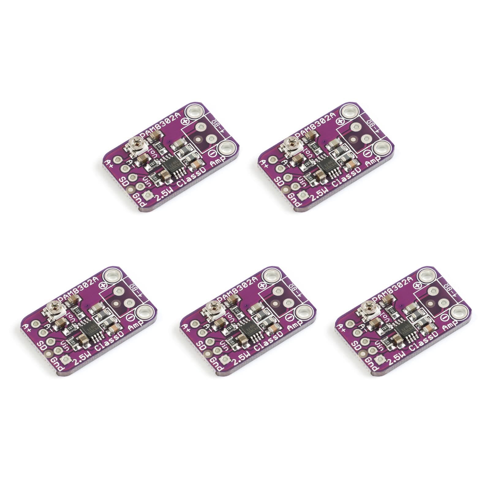 5Pcs PAM8302 Single Channel Audio Amplifier Module Board D 2.5W MP4 Audio Power Amplifier Board Amp MP3 PAM8302 Module