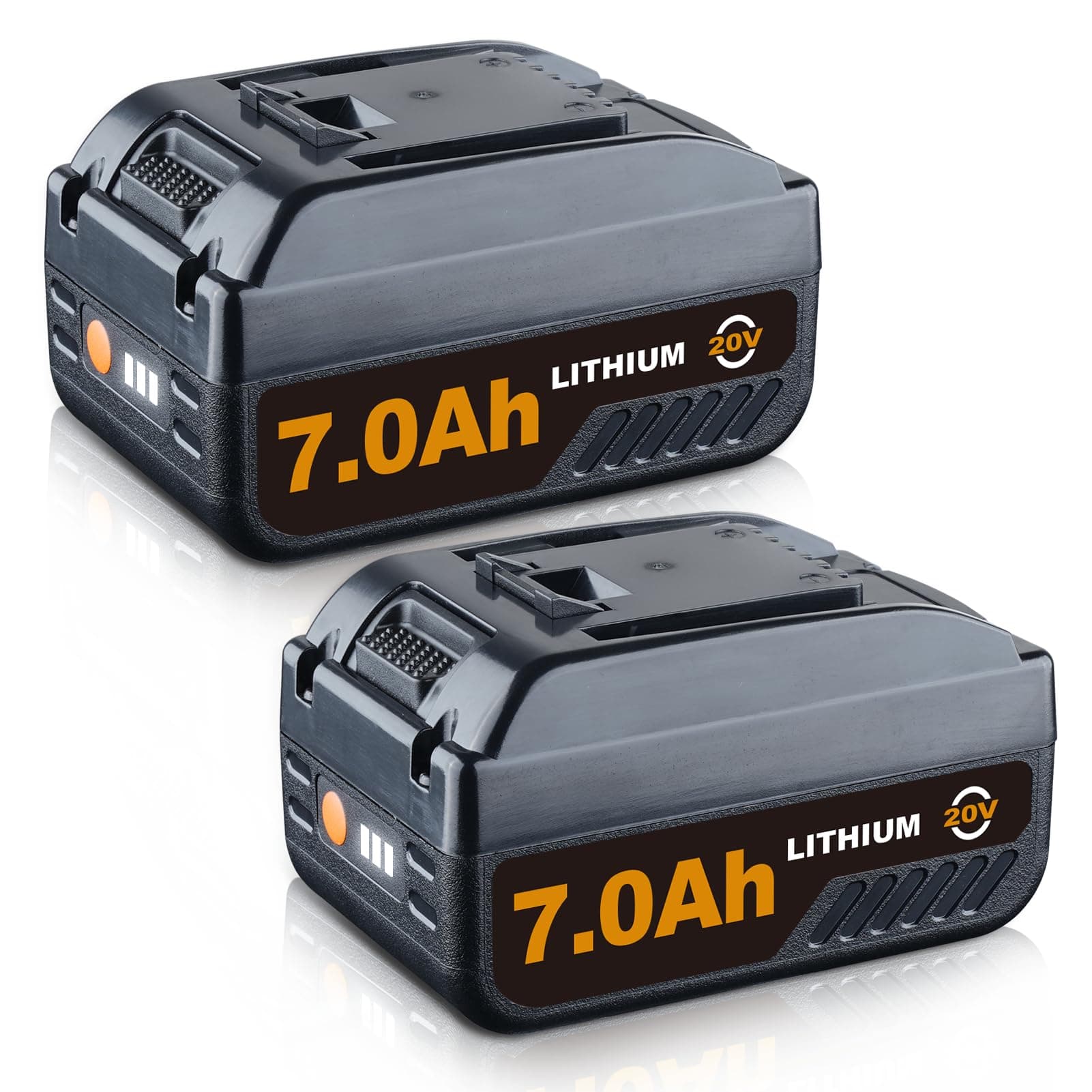 VINIDA 2Pack 7.0Ah WA3520 20V Compatible with Worx Battery Replacement for Worx Battery 20V WXL1810 WA3525 WG151s WA3575 WG890 WG891 Leaf Blower Tools Batteries