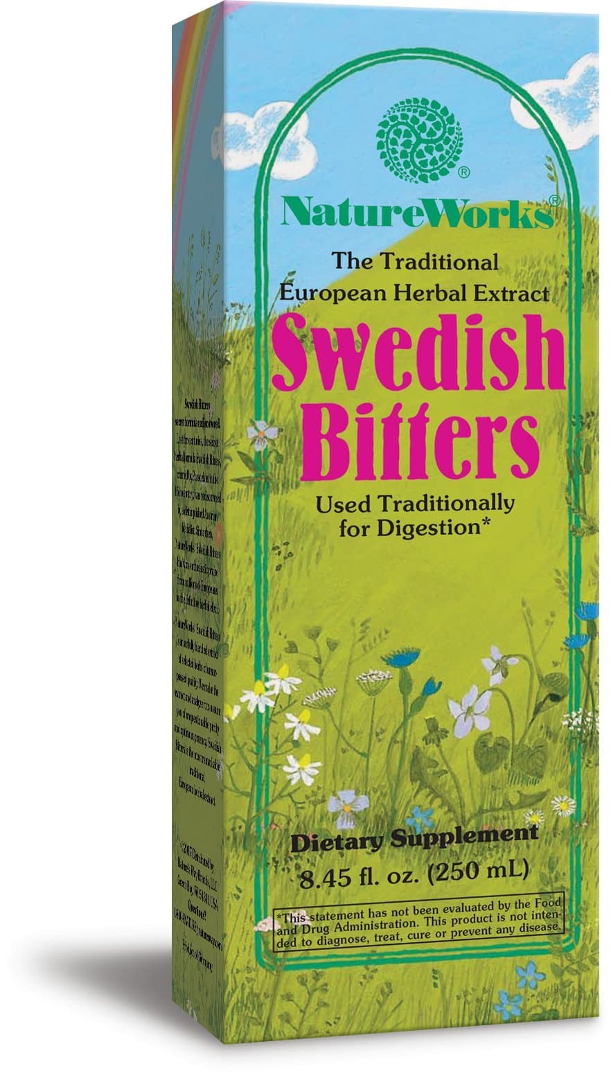 NatureWorks Swedish Bitters Traditional European Herbal Extract Used for Digestion, 8.45 fl. oz.