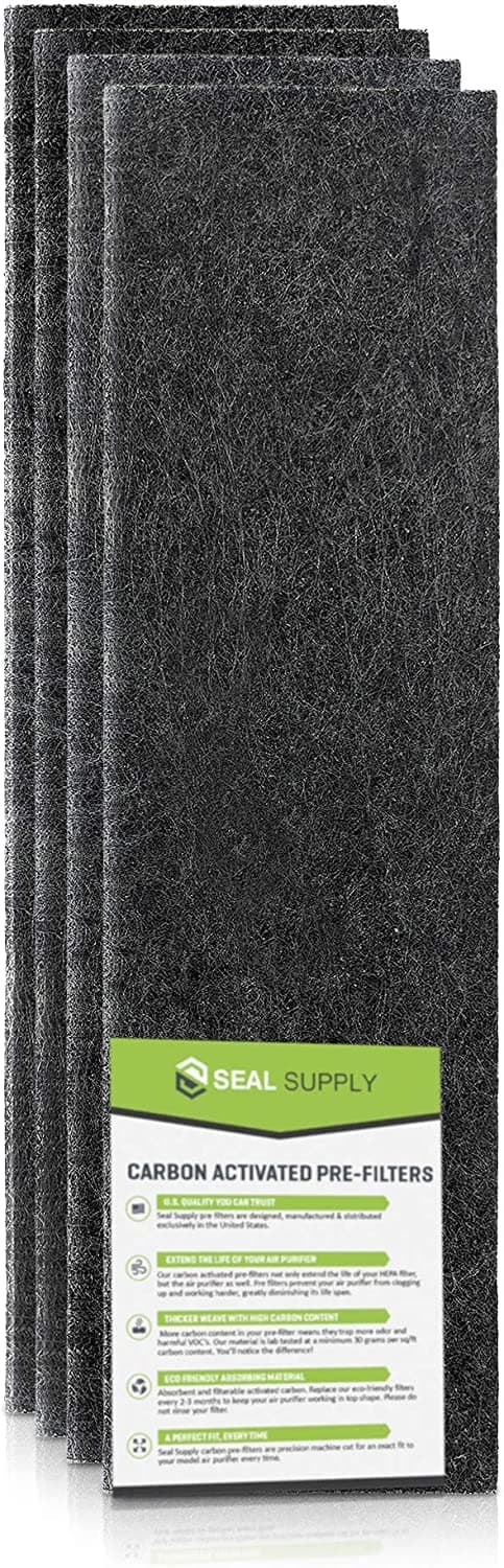 4 Pack of HRF-K1 Carbon Activated Pre Filters Precut Compatible with Honeywell Air Purifier Models: HFD-120-Q, HFD-300, HFD-310 & HFD-320