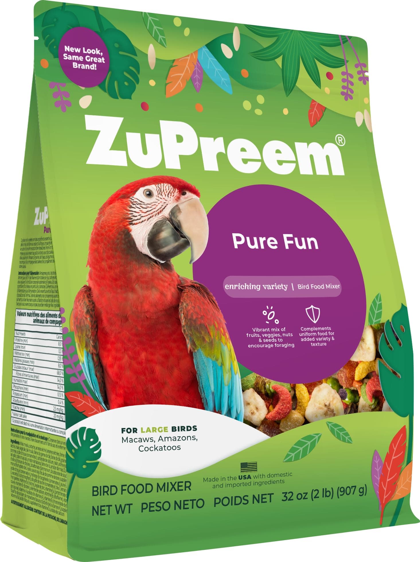 ZuPreem Pure Fun Bird Food For Large Birds
