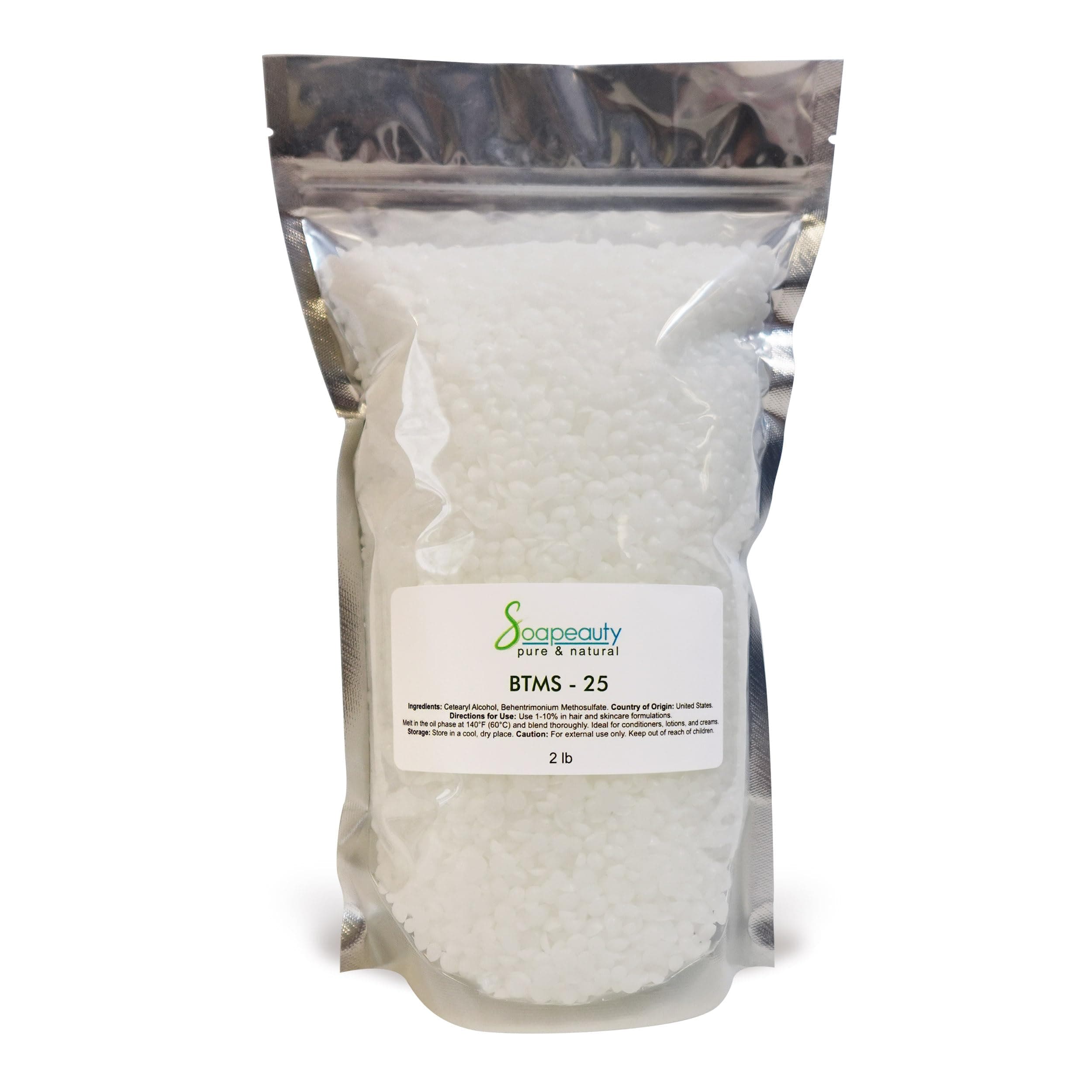 Soapeauty BTMS-25 (Behentrimonium Methosulfate & Cetearyl Alcohol) | Conditioning Emulsifier for Hair Care & Leave-In Formulations | 32 oz