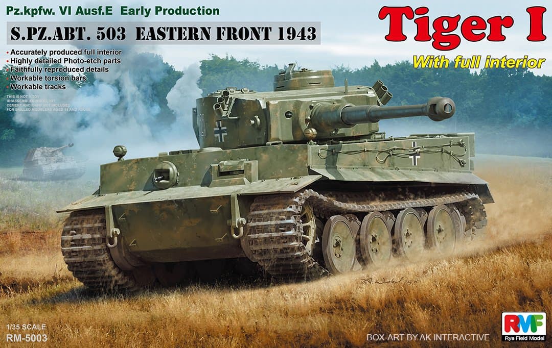 γ©γ€γγ£γΌγ«γγ’γγ« Rye Field Model RM-5003 β Model Kit Tiger I Early Production with Full Interior