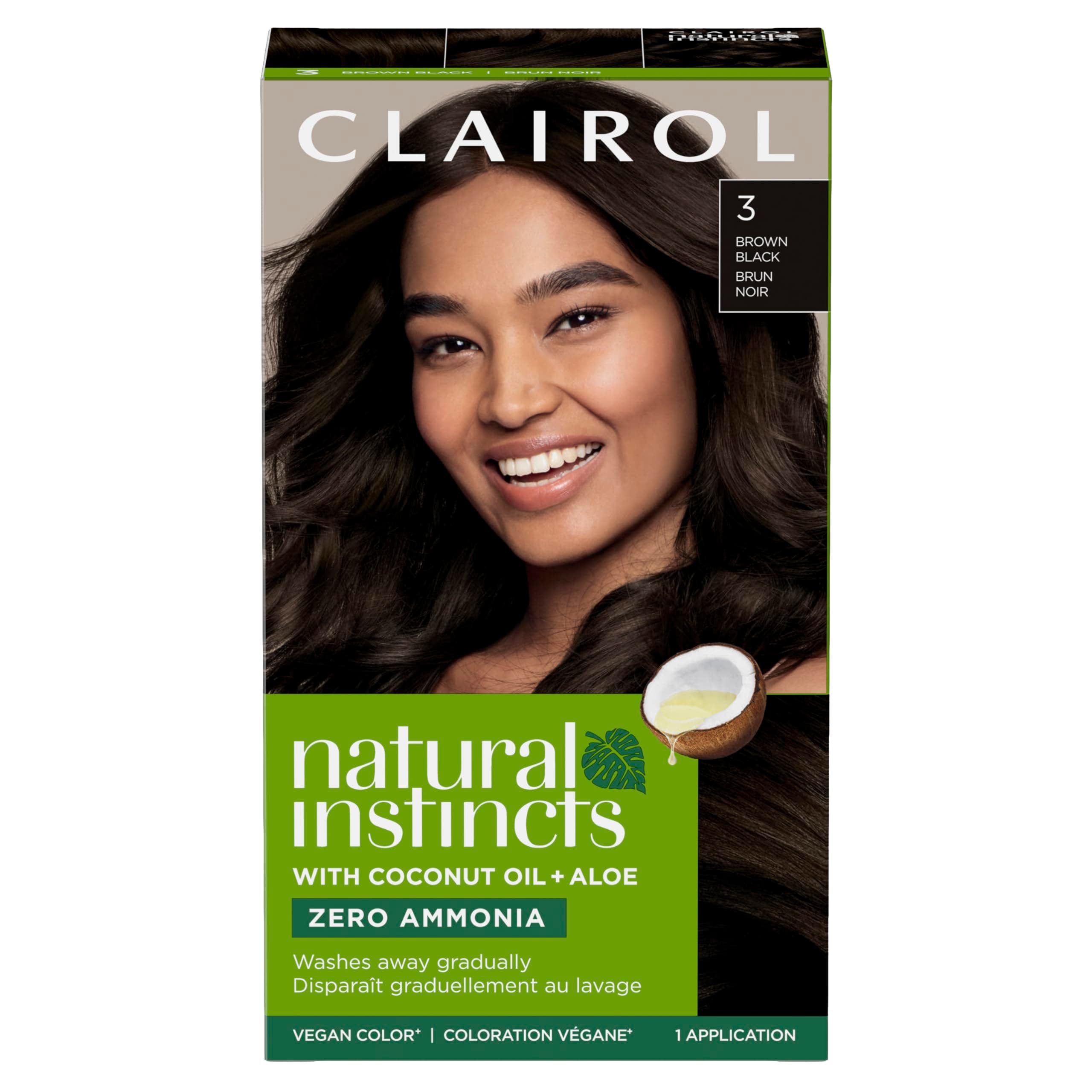 Clairol Natural Instincts Semi-Permanent Hair Color, Chestnut Black, 1 Count