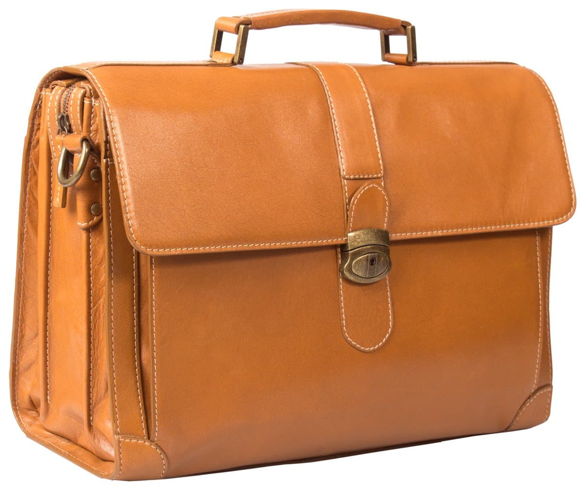 Italian Real Leather Briefcase for 17" Laptops