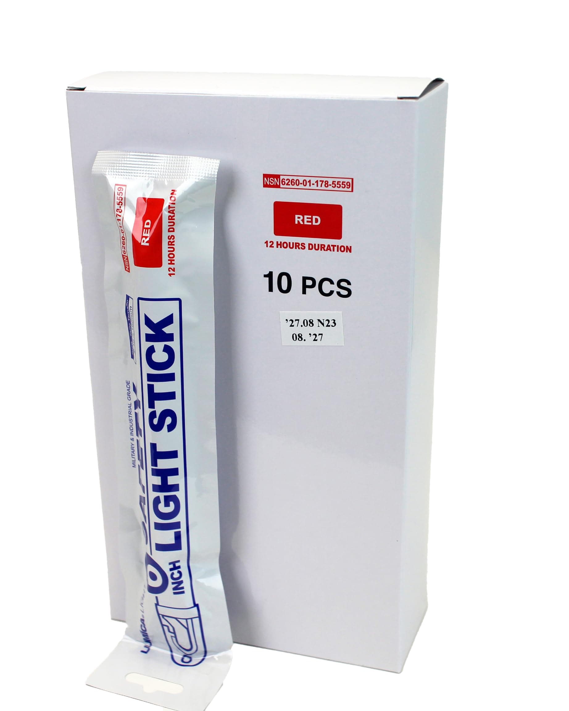 – Survival School Lumica 6" Military Grade Safety Light Stick - RED x 10