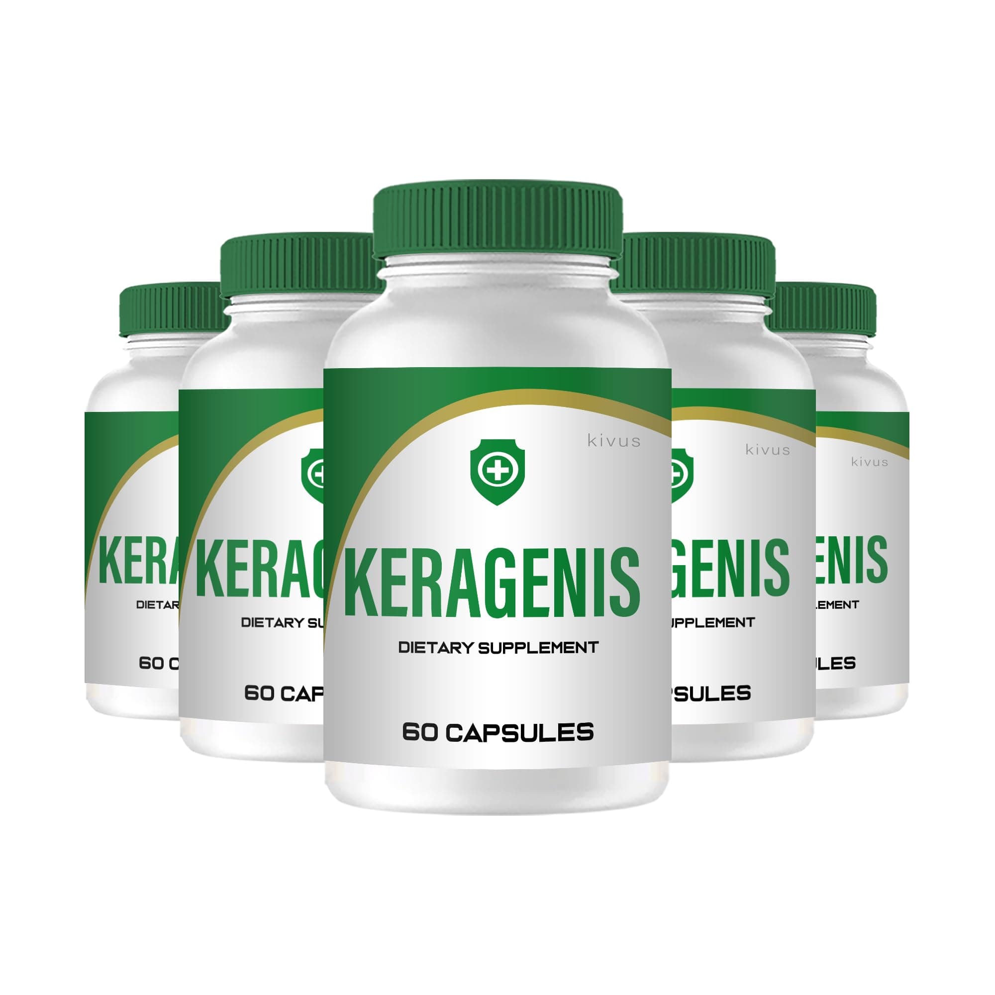 kivus Keragenis - Keragenis for Healthy Skin & Nails Capsules (5 Pack, 300 Capsules)