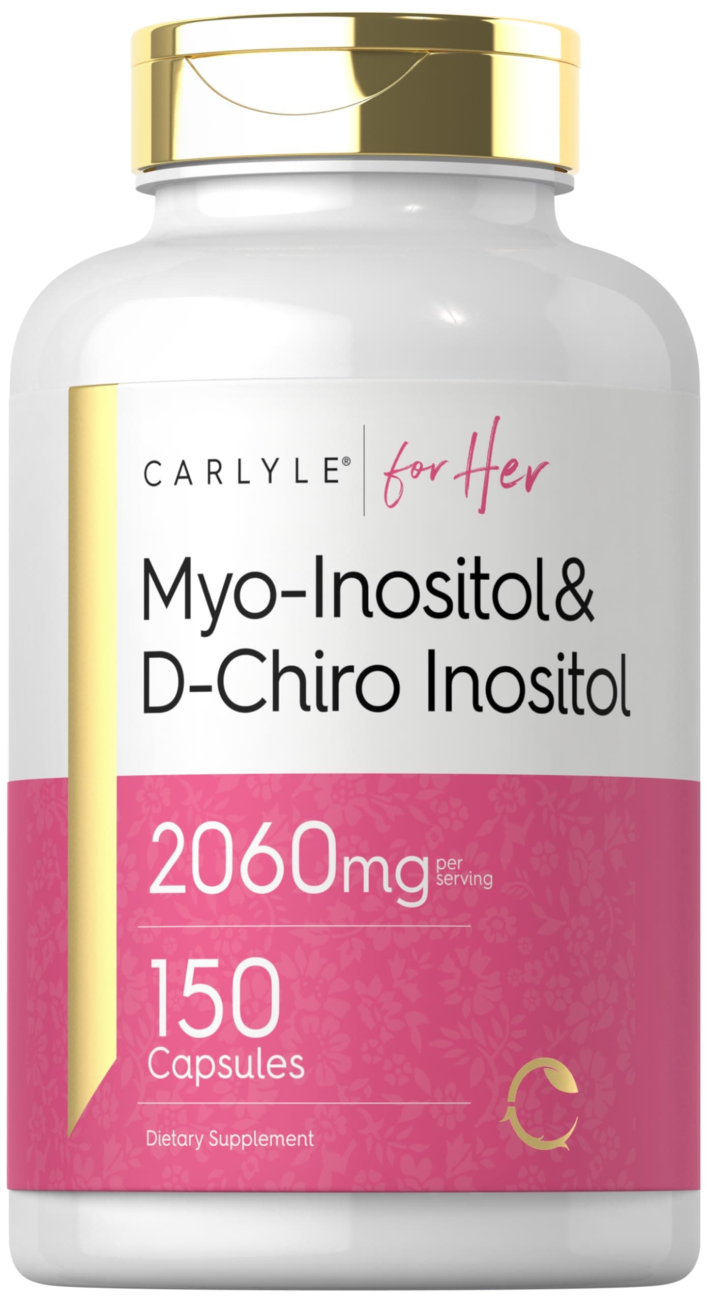 Carlyle Myo-Inositol & D-Chiro Inositol Supplement for Women | 2060mg | 150 Capsules | Non-GMO, Gluten Free Complex