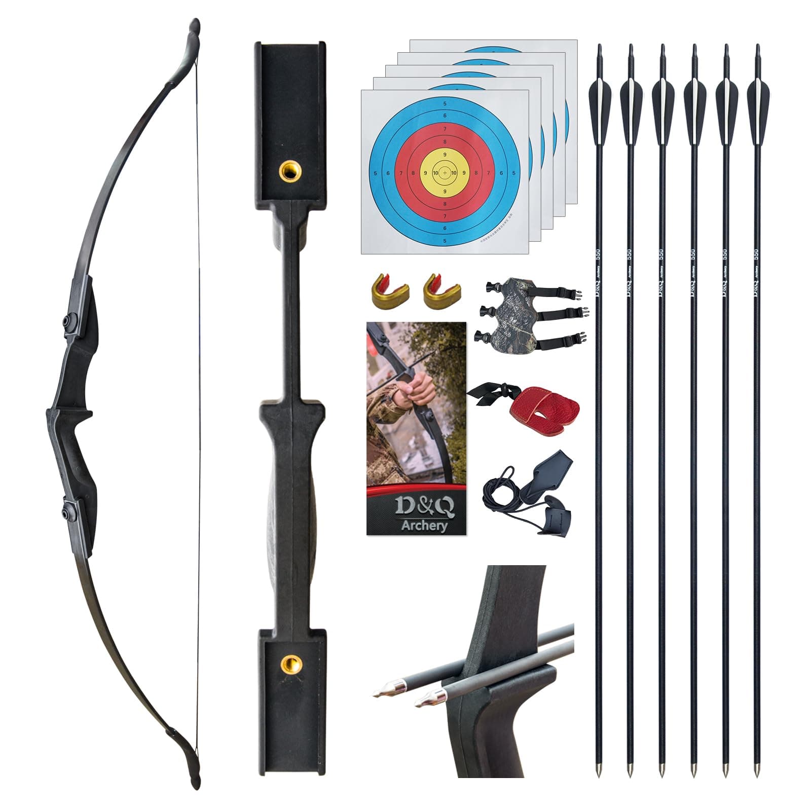 D&Q 30LB Recurve Bow Archery Set for Adult Junior Beginner