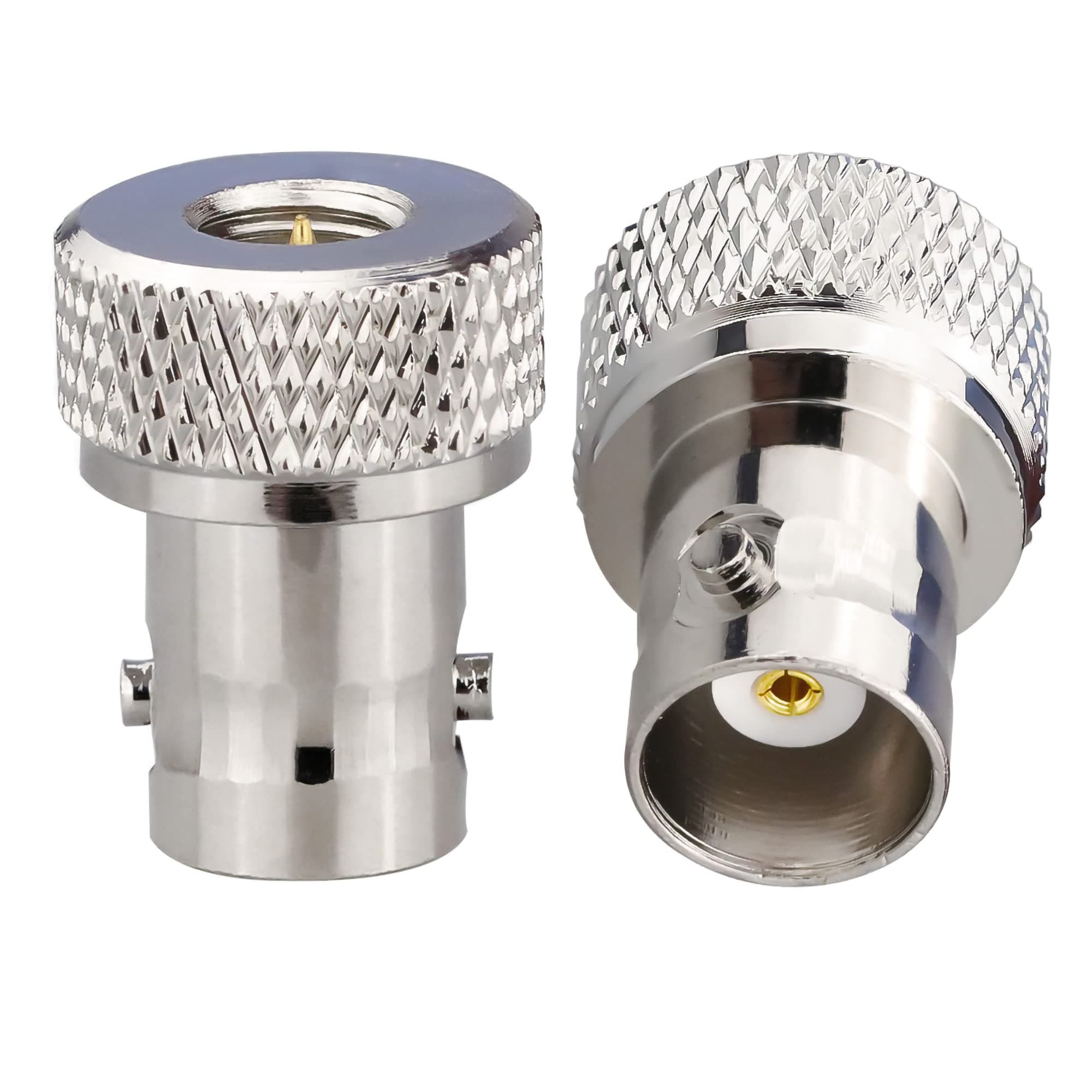 TUOLNK SMA Male to BNC Female RF Coaxial Adapter Set, Brass & Nickel Plated, Gold & Silver Color, 2 Pieces