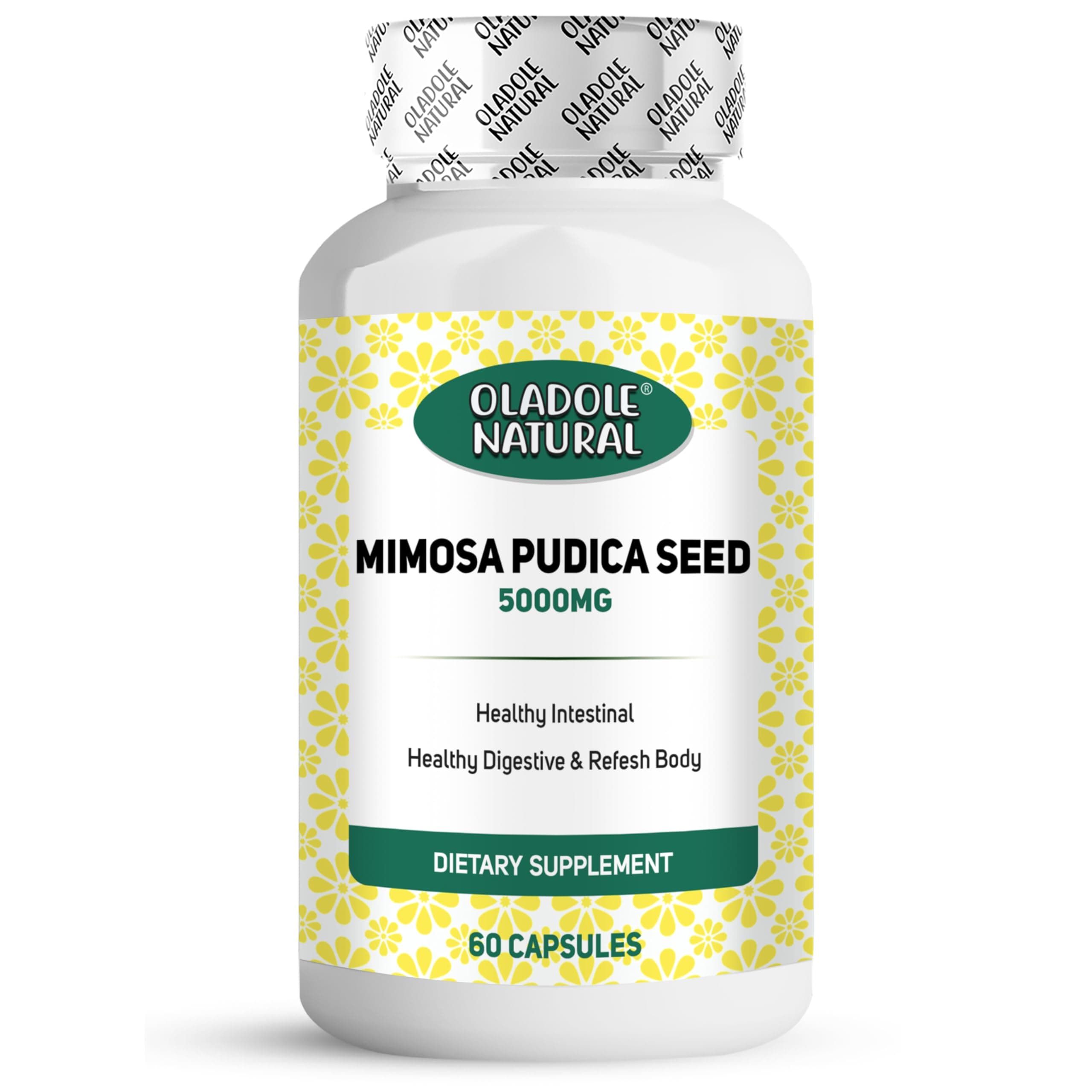 Oladole Natural Mimosa Pudica Seed Capsules - 60 Count (5000Mg) | Support Digestive Health, Toxin Removal, Gut Cleanse | Anti-Parasitic & Immune Booster | Non-GMO, Vegan Natural Detox Supplement