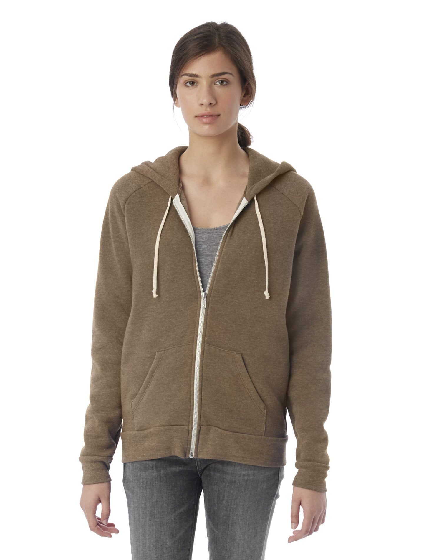 Alternative Women's Adrian Fleece Zip Front Hoodie Sweatshirt