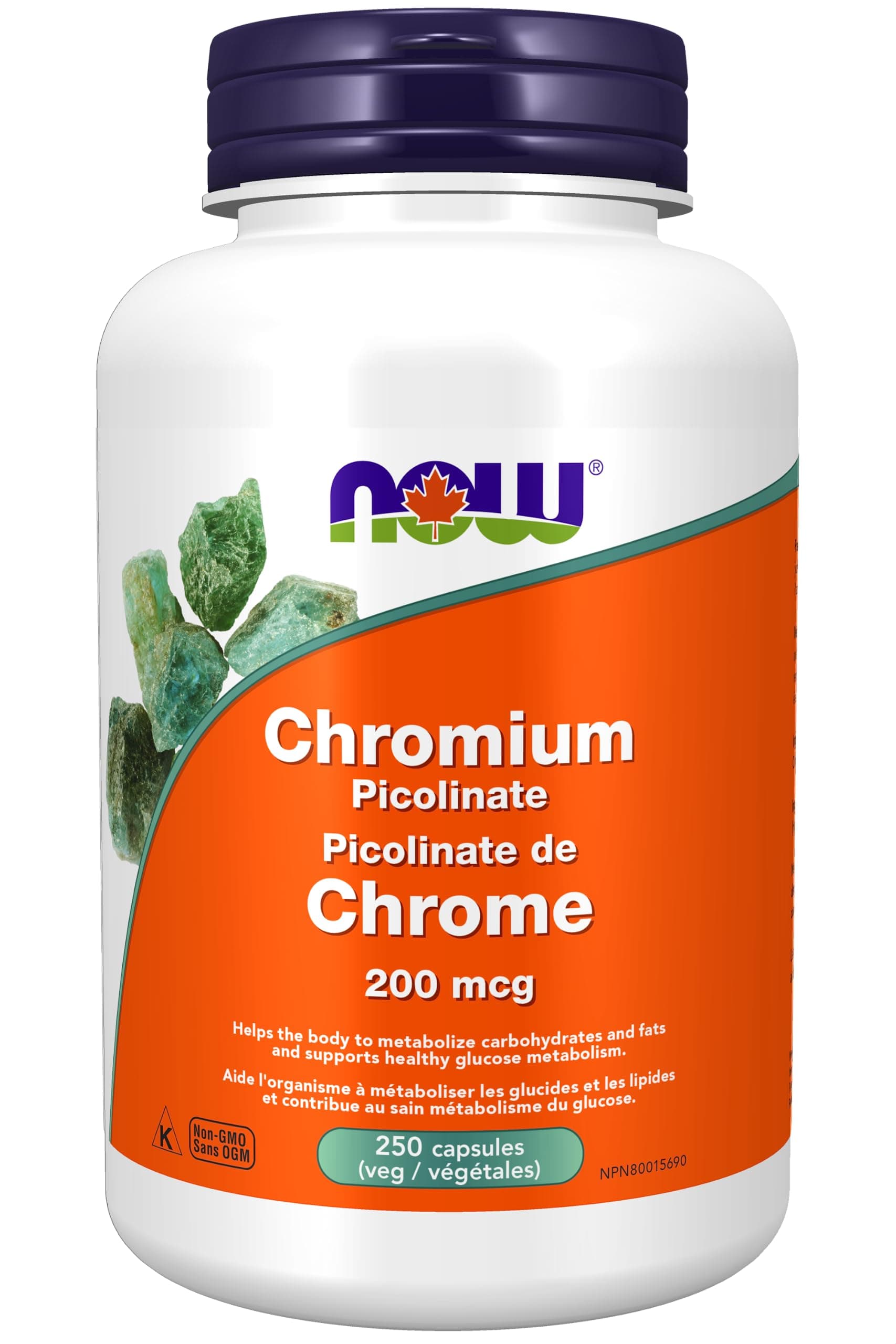 Supplements, Chromium Picolinate 200 mcg, Insulin Co-Factor*, 250 Veg Capsules