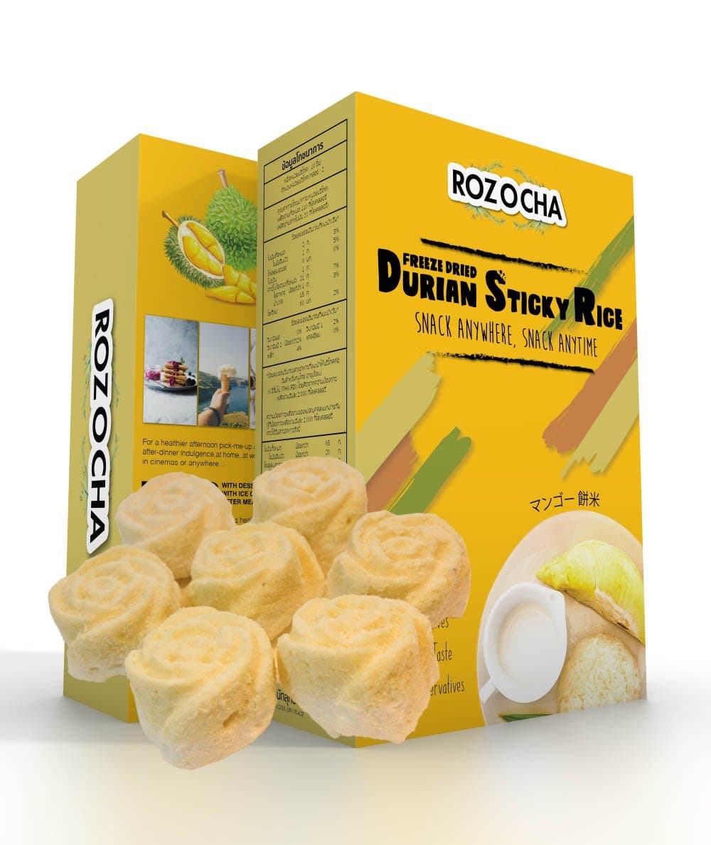 Rozocha Freeze Dried Durian with Sticky Rice Bites 0.88 Ounce (1 Count)