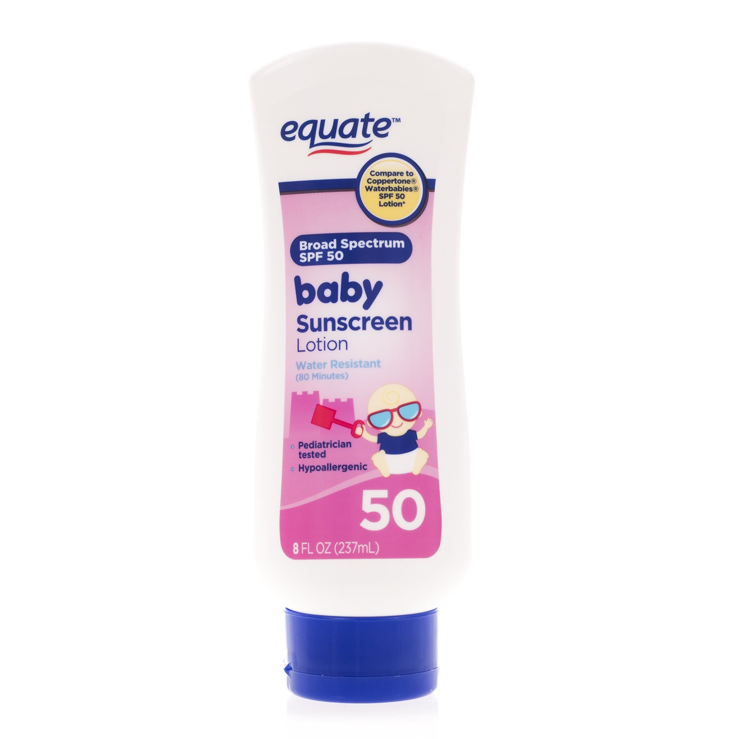 EquateBaby Sunscreen SPF 50 Compare to Coppertone Waterbabies by Equatw