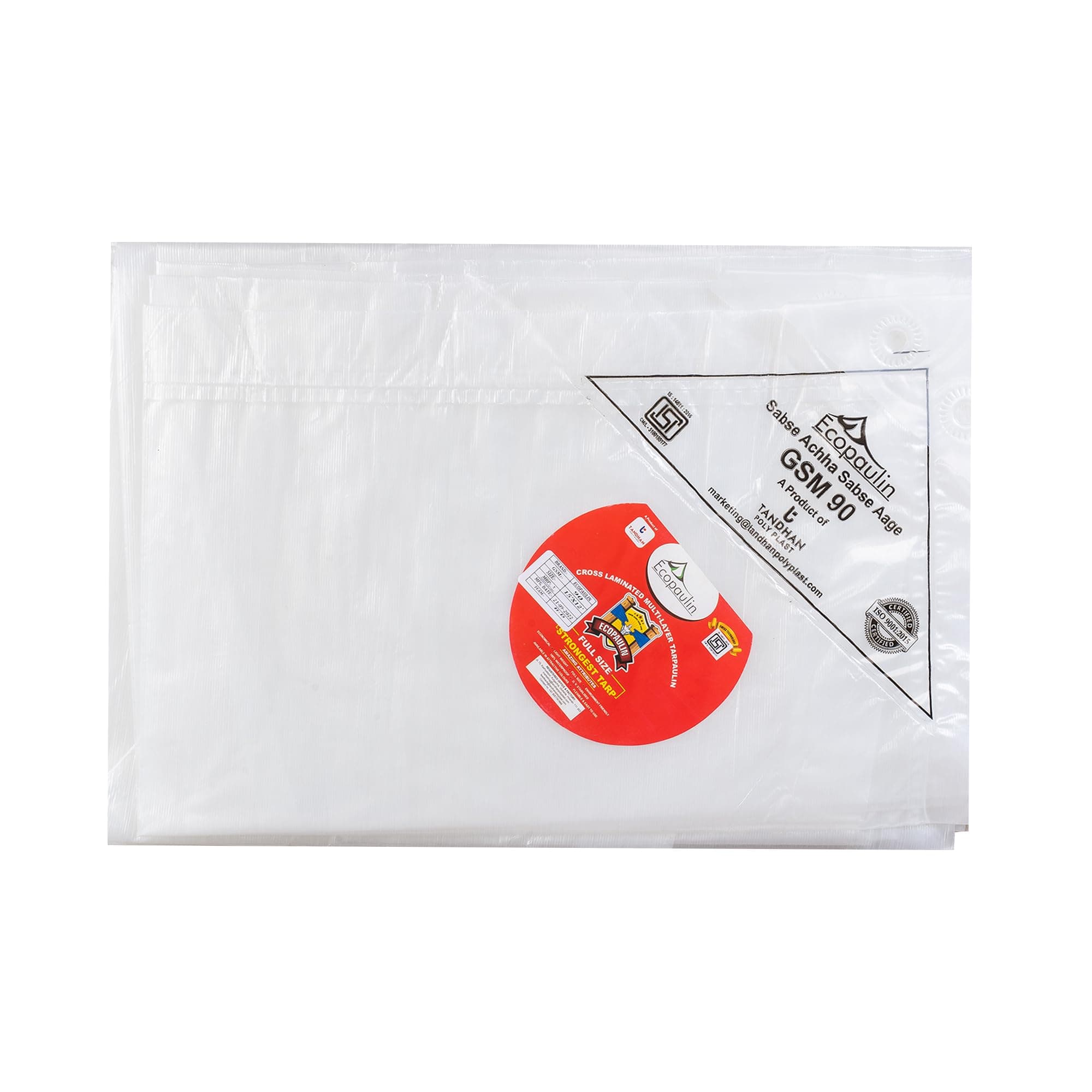 TANDHAN Ecopaulin Cross Laminated Multilayer Eco-Friendly Tarpaulin Sheet Waterproof Tirpal Heavy Duty 18 X 12 Ft Poly Tadpatri - Multipurpose 150 GSM Plastic Cover Tharpai, Thadika, Tarp (Silver)