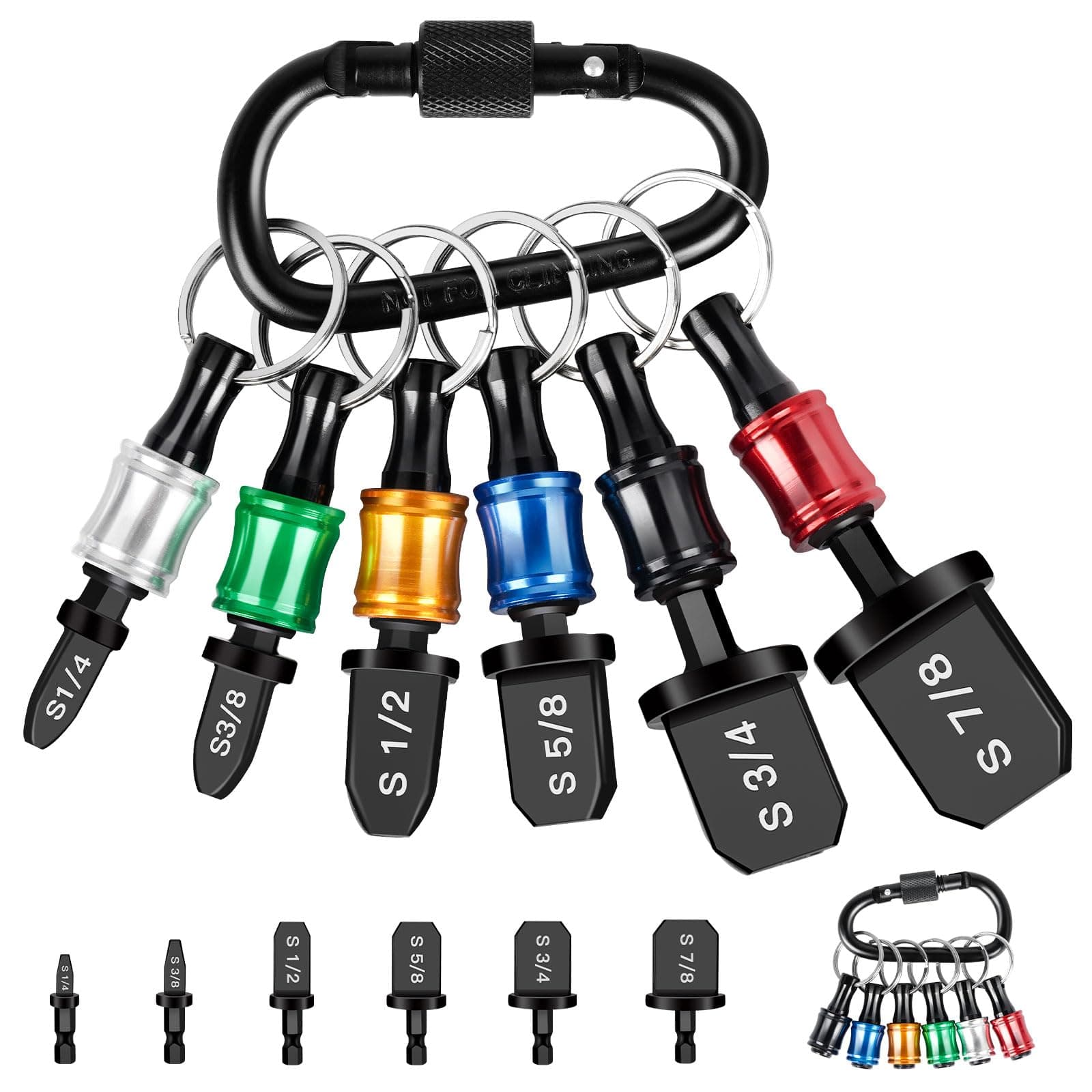 12PCS Swage Tool HVAC Repairing Set with Bit Holder, Air Conditioner Copper Tube Expander Swaging Tool Drill Bit Copper Pipe Swage, 1/4'', 3/8'',1/2'',5/8'',3/4'',7/8'' Bits Set (12PCS)