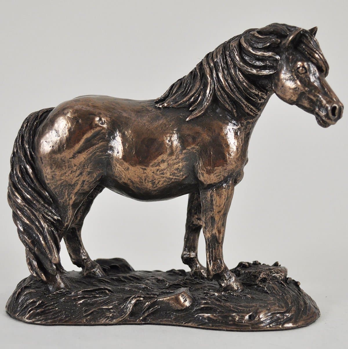 Shetland Pony 8cm High Cold Cast Bronze Sculpture by Harriet Glen