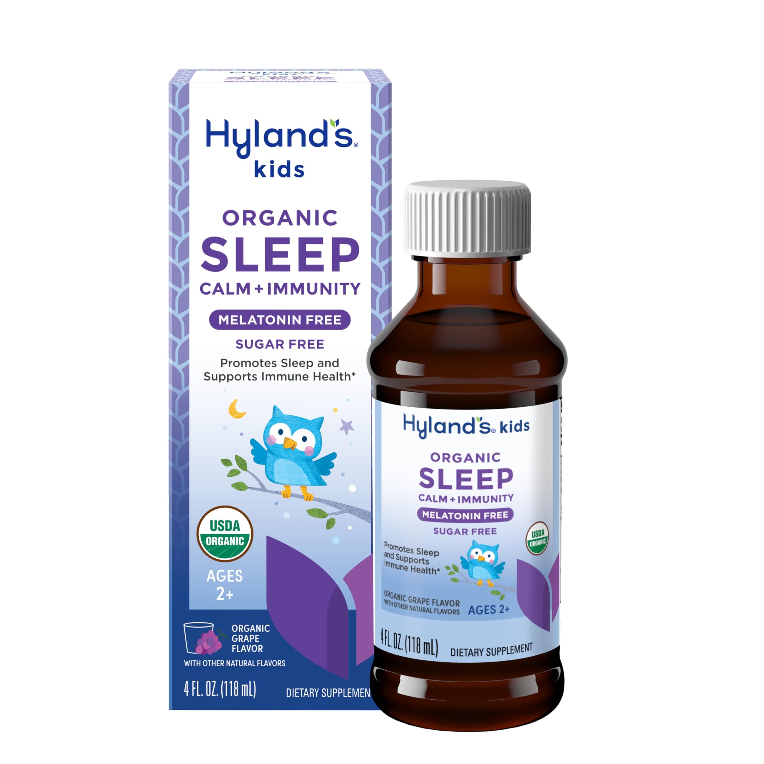 Hyland's Kids - Melatonin-Free Organic Sleep Calm + Immunity Liquid, Sugar-Fr...