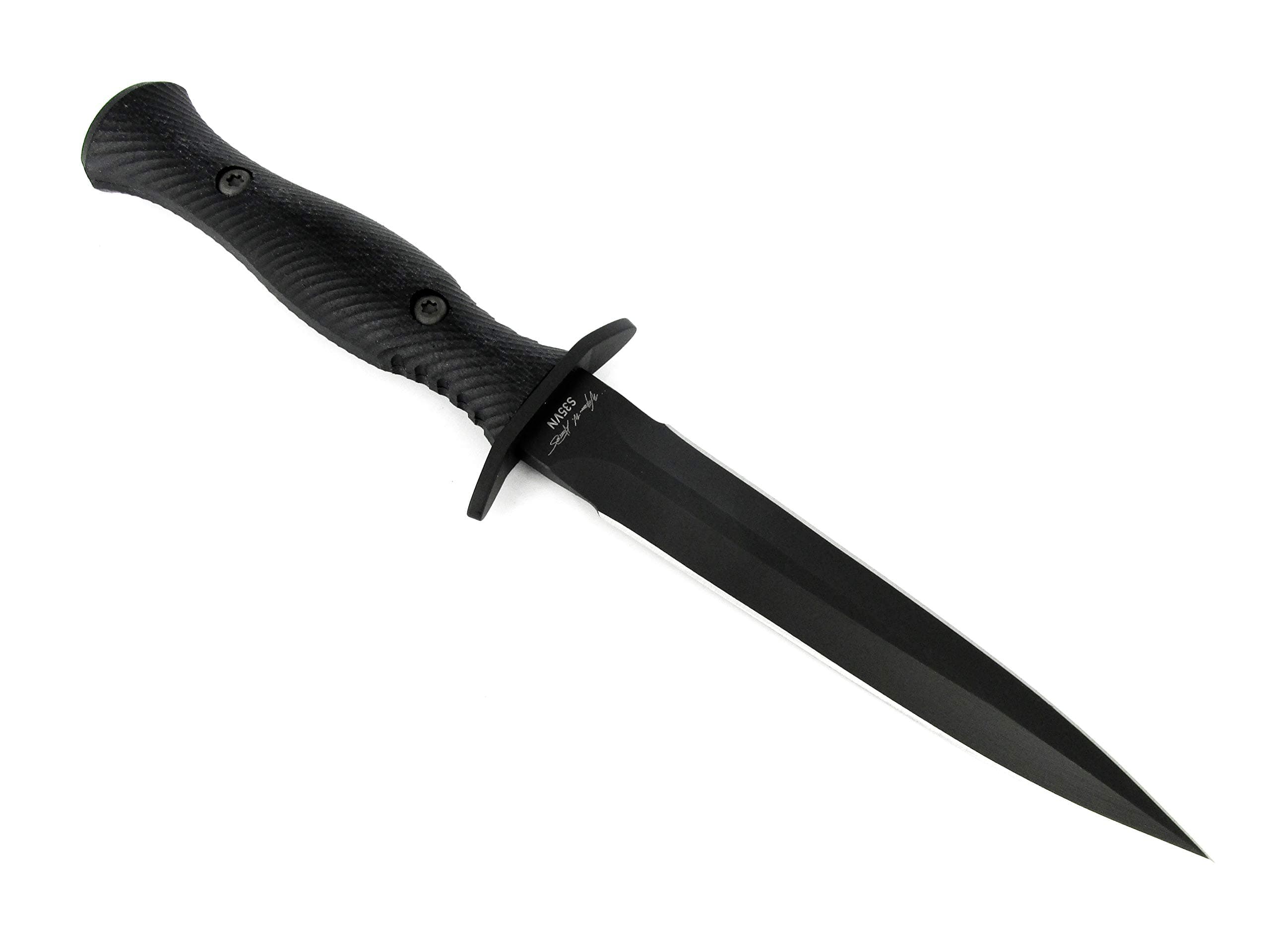 Spartan Blades Harsey Dagger Fixed Blade Knife Black Blade Black Handle Black Kydex Sheath