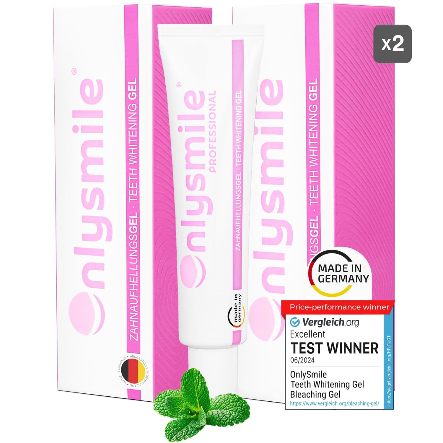 Double Pack 2X Onlysmile Teeth Whitening Gel for White Teeth | Tooth Whitening and Bleaching Gel with Instant Effect | Cosmetic Teeth Cleaning | for Sensitive Teeth | Direct from The Manufacturer