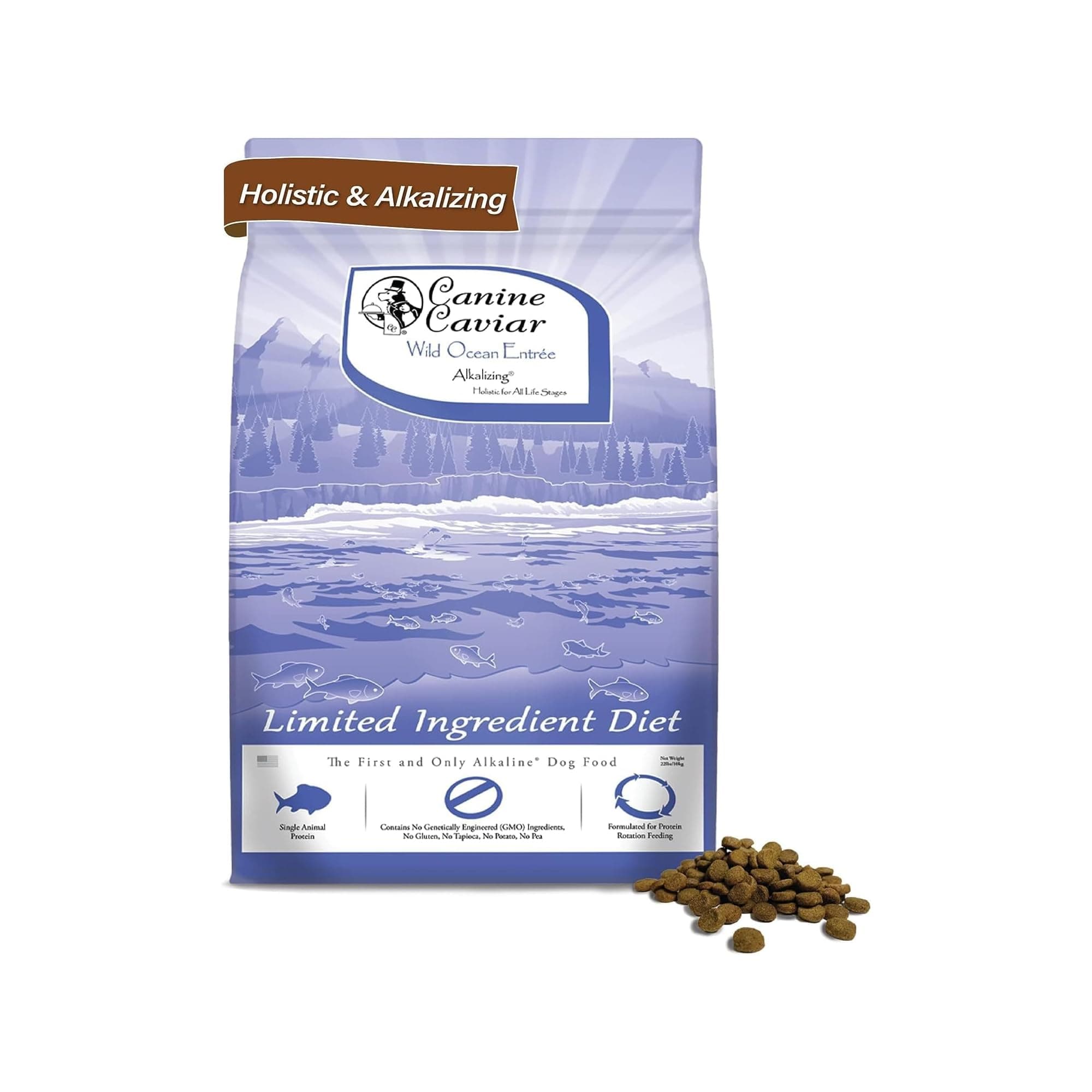 Canine Caviar - Wild Ocean: Herring & Teff Alkaline Dry Dog Food, Limited Ingredients, Gluten-Free, Based on Science & Research, Veterinary Alternative Diet (11 Pound Bag)