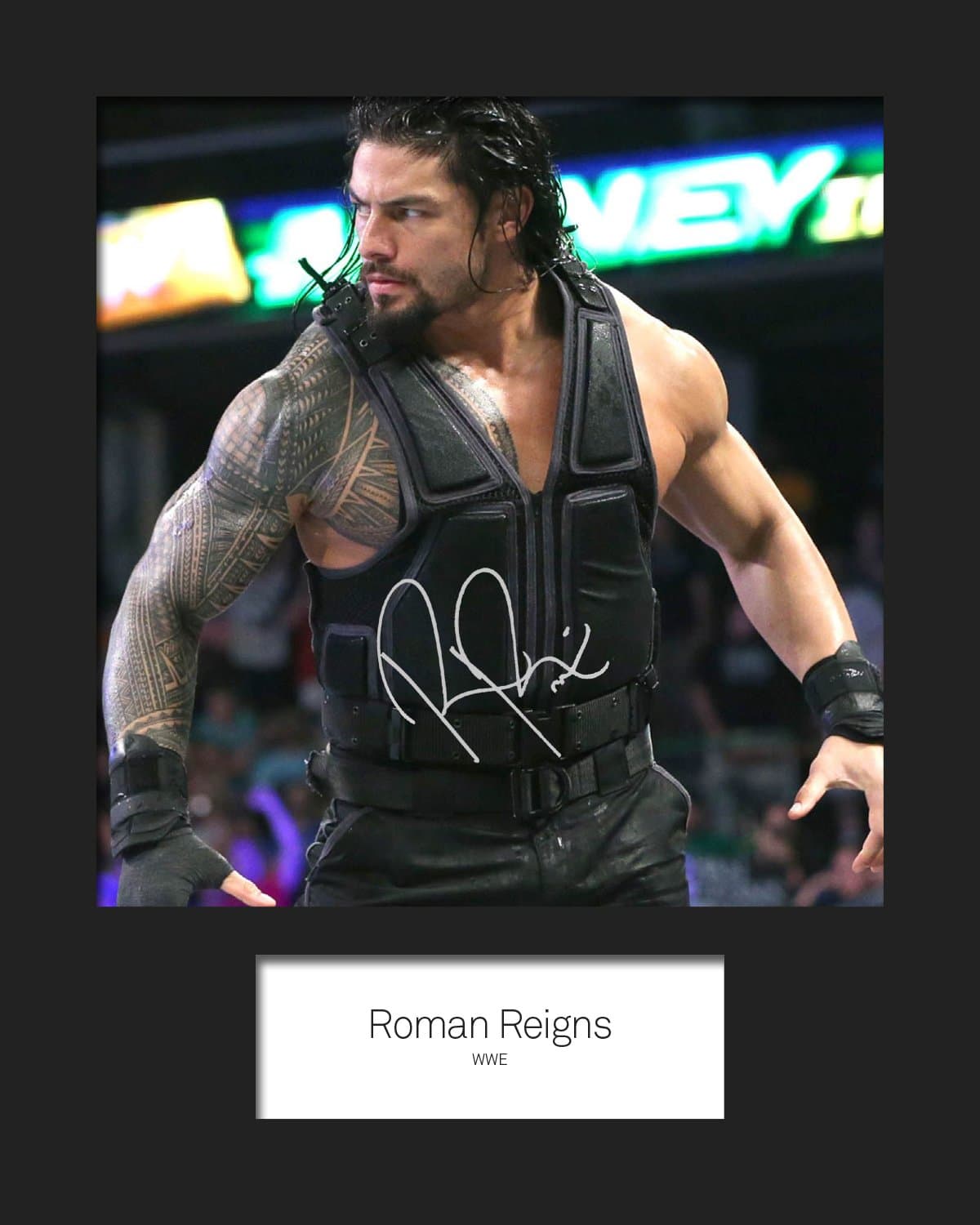 ROMAN REIGNS WWE #2 | Signed Mounted Photo Reprint | 10x8 Size to Fit 10x8 Inch Frames | Machine Cut | Photo Display | Present Gift Collectible