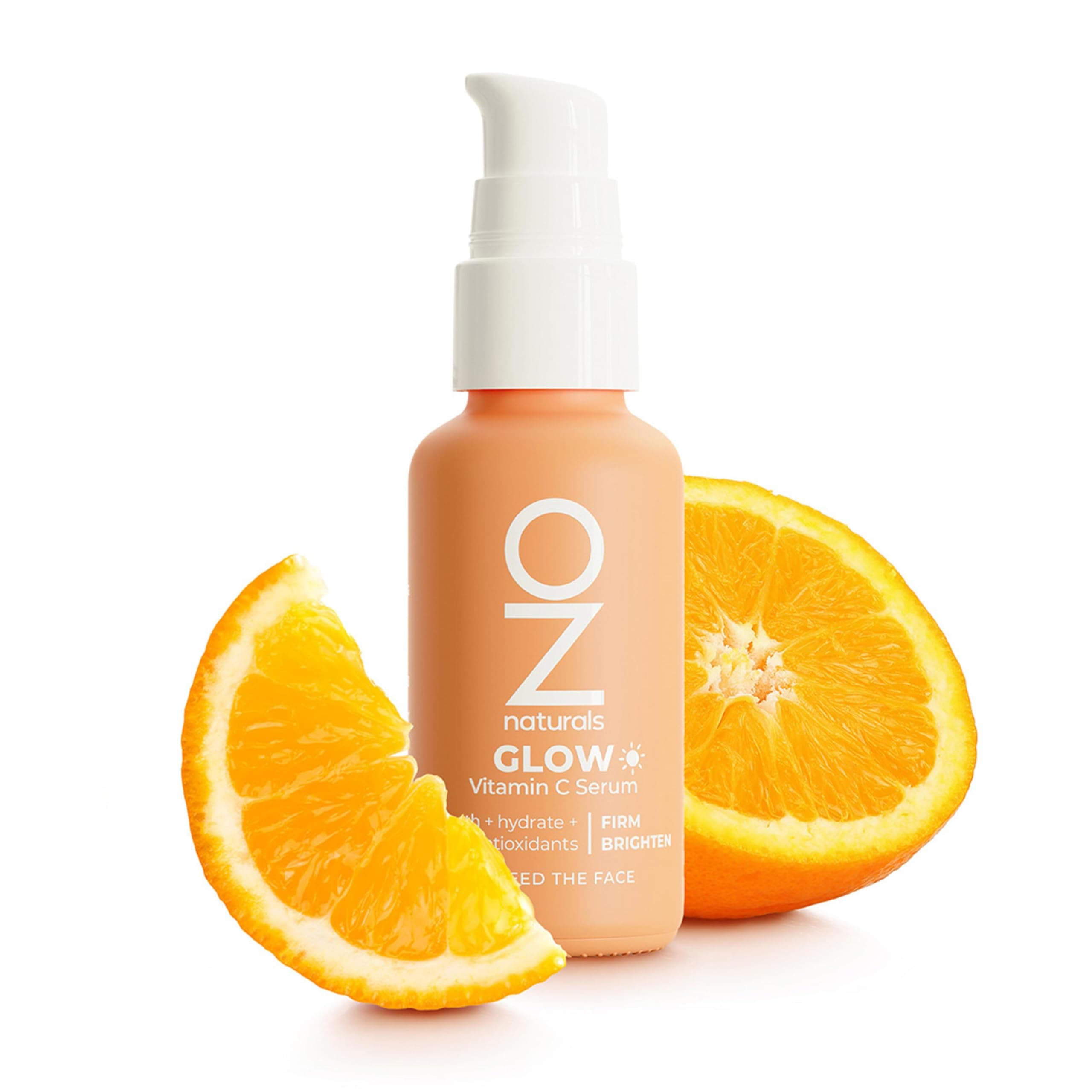 OZNaturals Glow Vitamin C Serum for Face - Brightening Anti Aging Serum with Hyaluronic Acid, Green Tea, and Vitamin E - Targets Age Spots - 1 oz