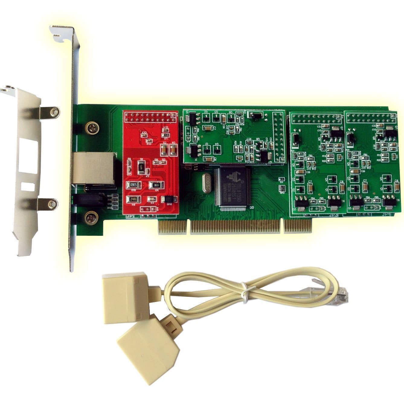 Asterisk Card TDM400P with 1 FXO+3 FXS Ports,PCI Interface,with Low Profile For 2U server,For VoIP Phone Appliance IP PBX Solution