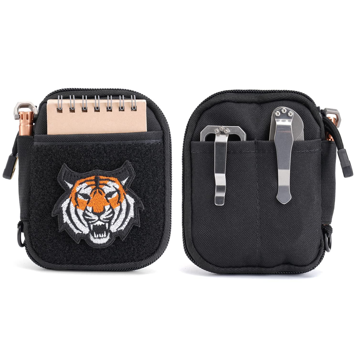 Sayram EDC Pouch, Pocket Organizer, Mighty Pouch for Men, EDC Bags with Patches, Small Tool Pouch with D-Ring