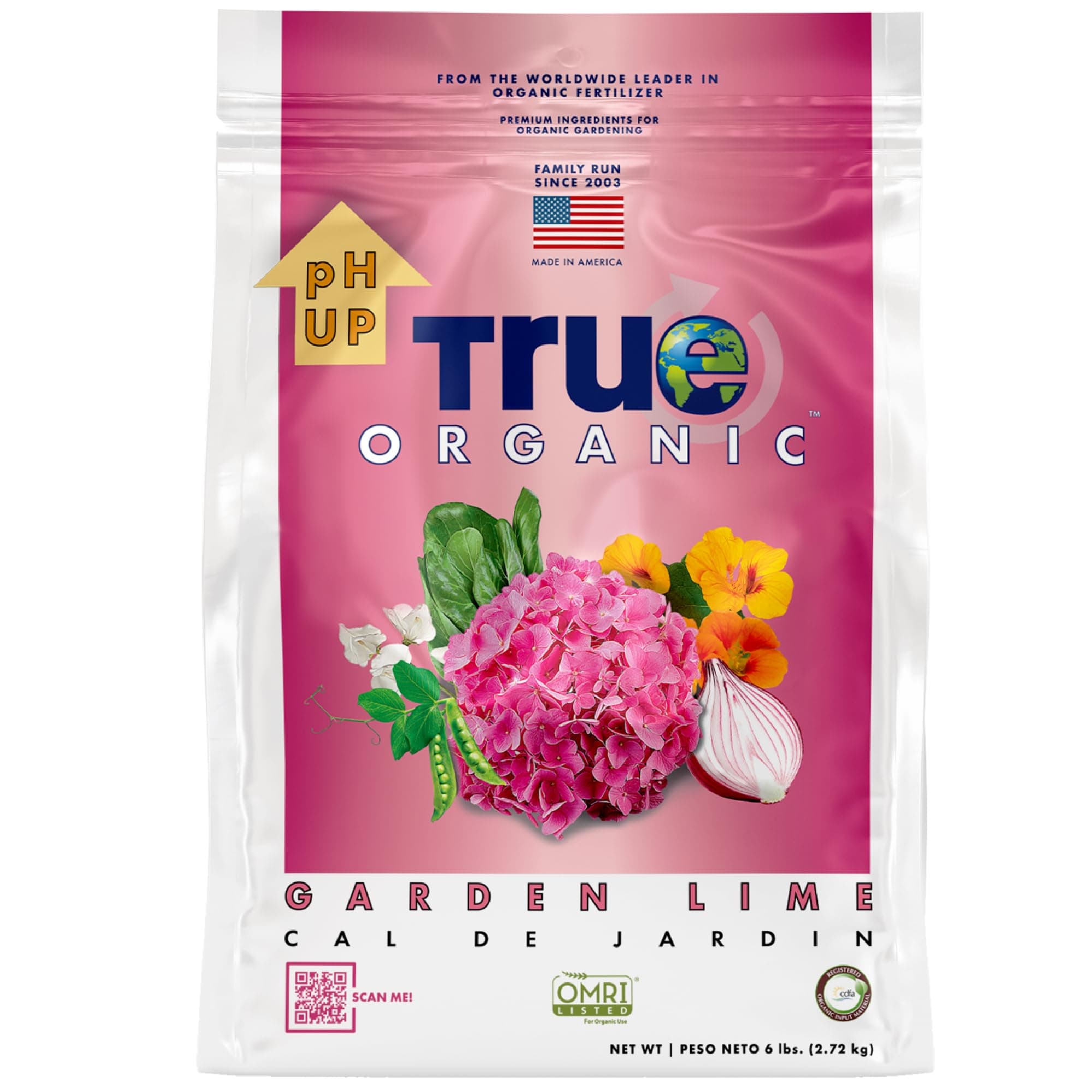 True Organic Garden Lime – Raises Soil pH to Reduce Acidity – Ideal for Hydrangeas and Other Plants – 6lb Bag