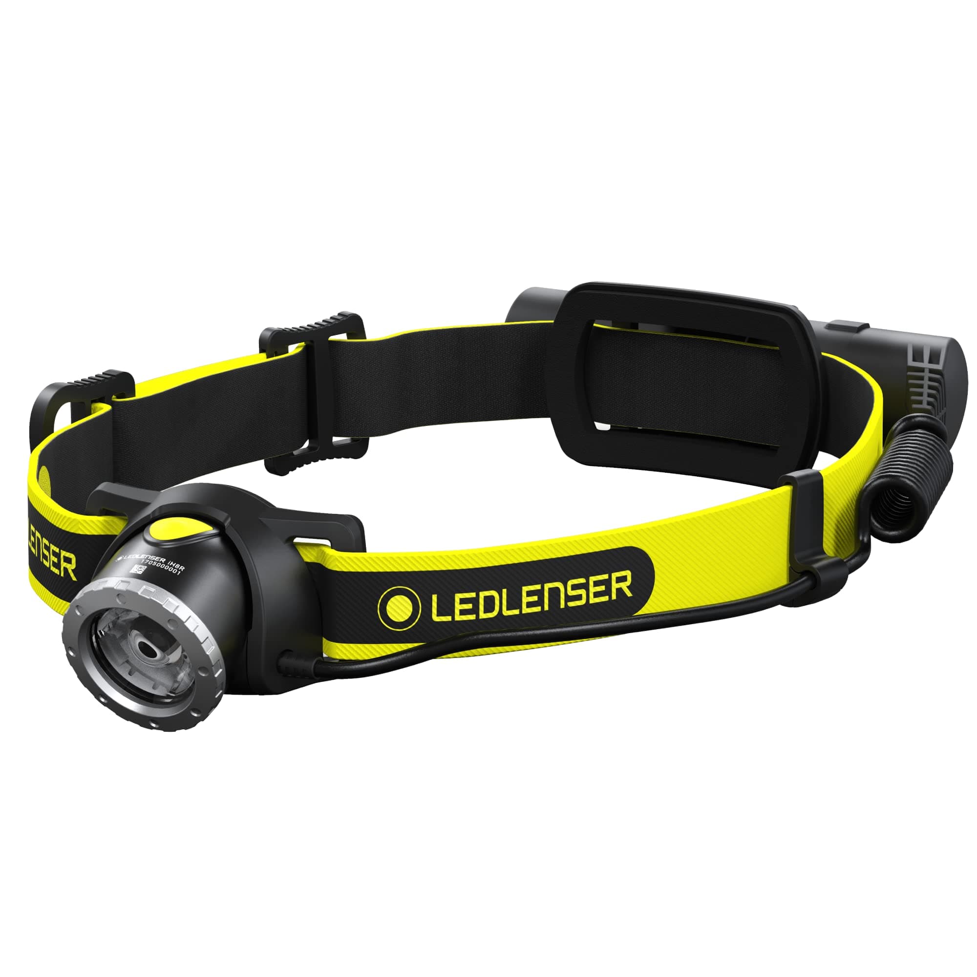 iH8R Rechargeable Headlamp - Black/Yellow, Helmet Mount Kit - Industrial Hardhat Headlamp - USB Rechargeable Flashlight - 600-Lumen LED Headlight