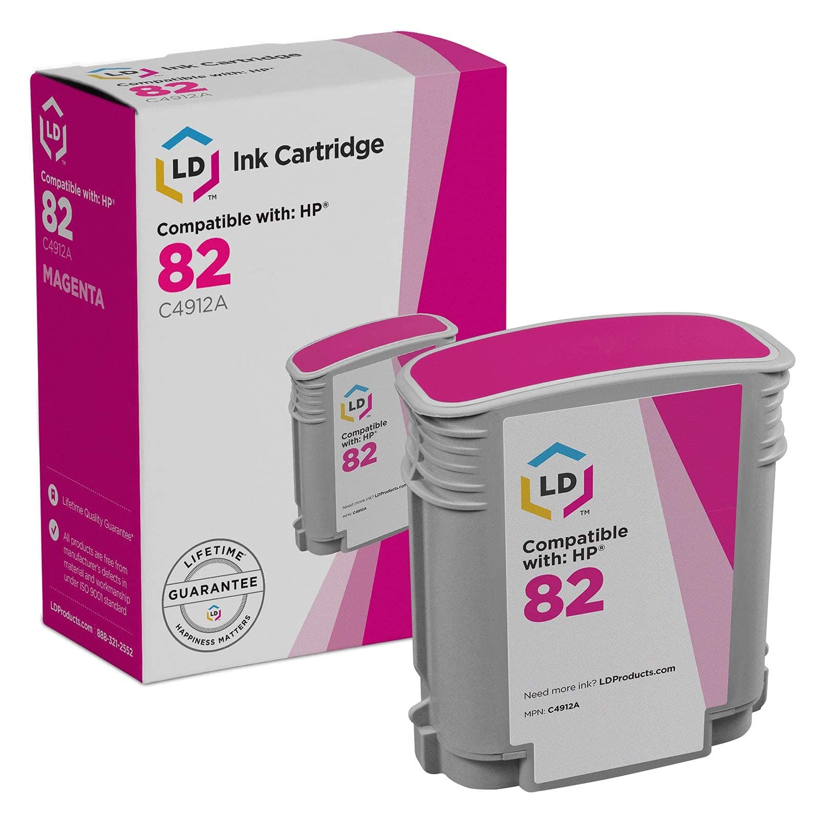 Products Remanufactured Replacement for HP 82 Ink Magenta C4912A Cartridge for Use with Designjet 500 500ps 500Plus 800 800ps 815 815mfp 820 820mfp cc800ps (1-Pack)
