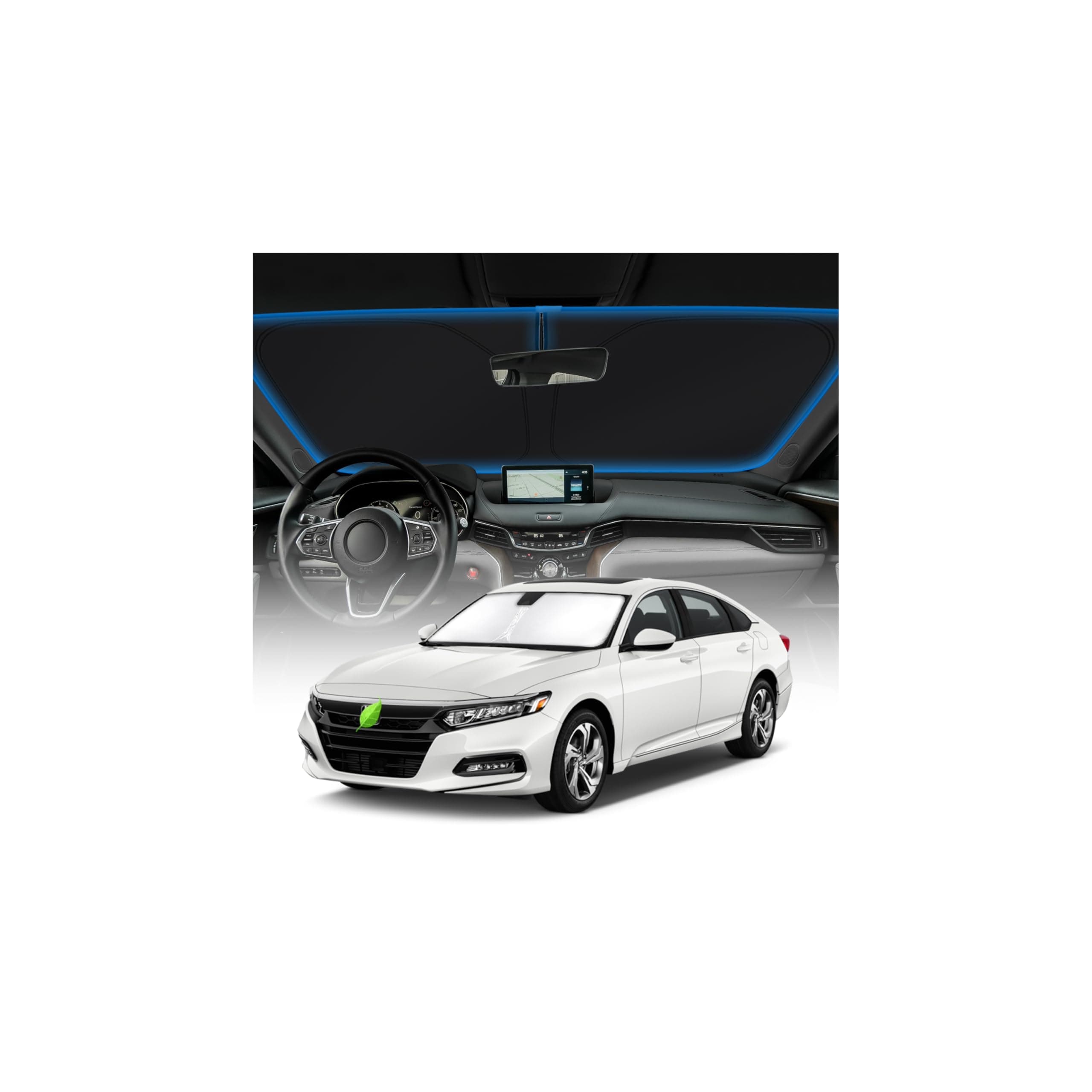 Windshield Sun Shade for Honda Accord 2018-2022 Accessories Sunshade Sun Protector Foldable Blocks UV Rays Keep Your Car Cooler