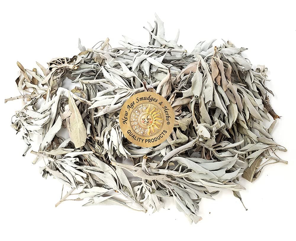 1 LB-Premium Organic California White Sage Leaves/Clusters. Use for Home Cleansing Rituals, Meditation, Smudging Rituals. Packaged in USA by New Age Smudges & Herbs®
