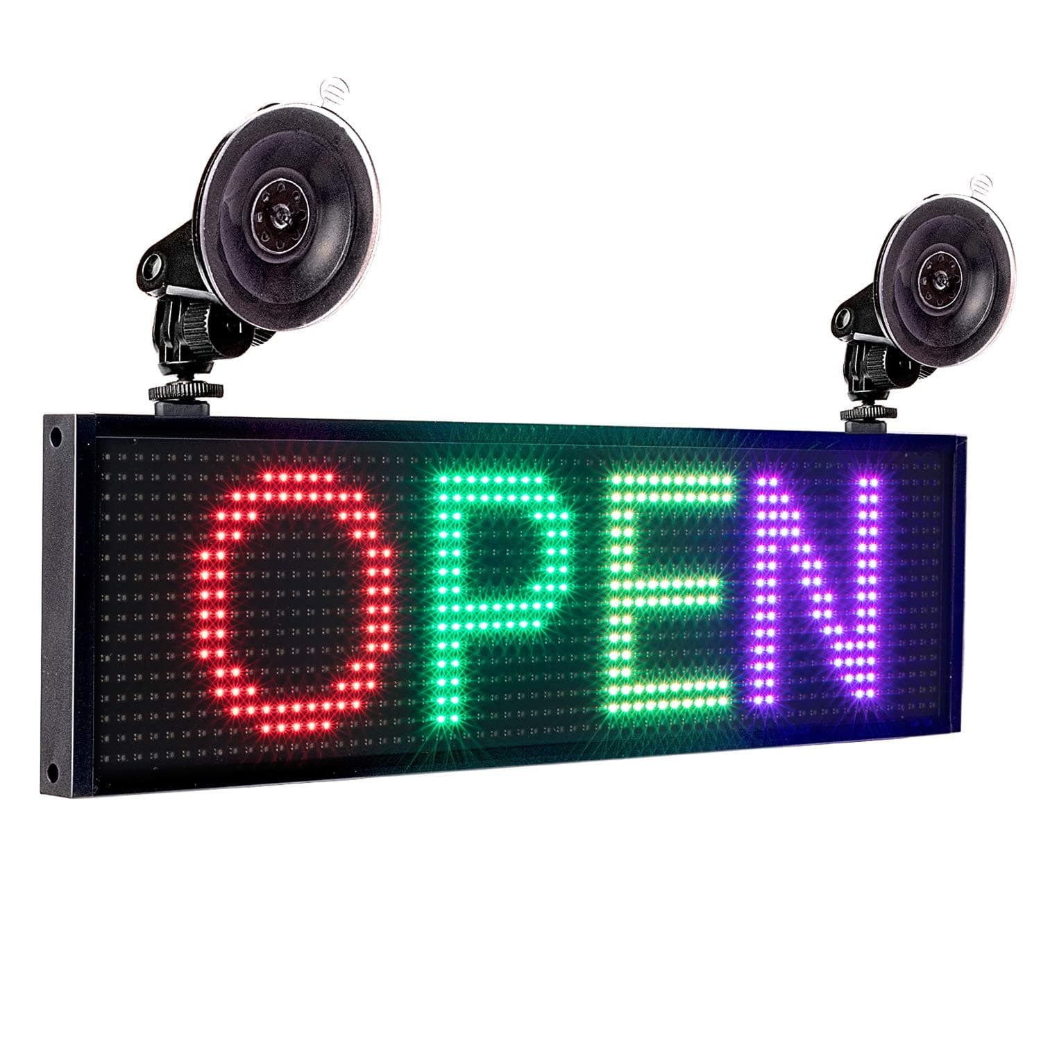 Leadleds RGB LED Sign Board, 14" Bright P5 Scrolling LED Sign Wifi and USB Programmable Multi-Color Message Display for Car, Storefront, Coffee, Bar, Christmas
