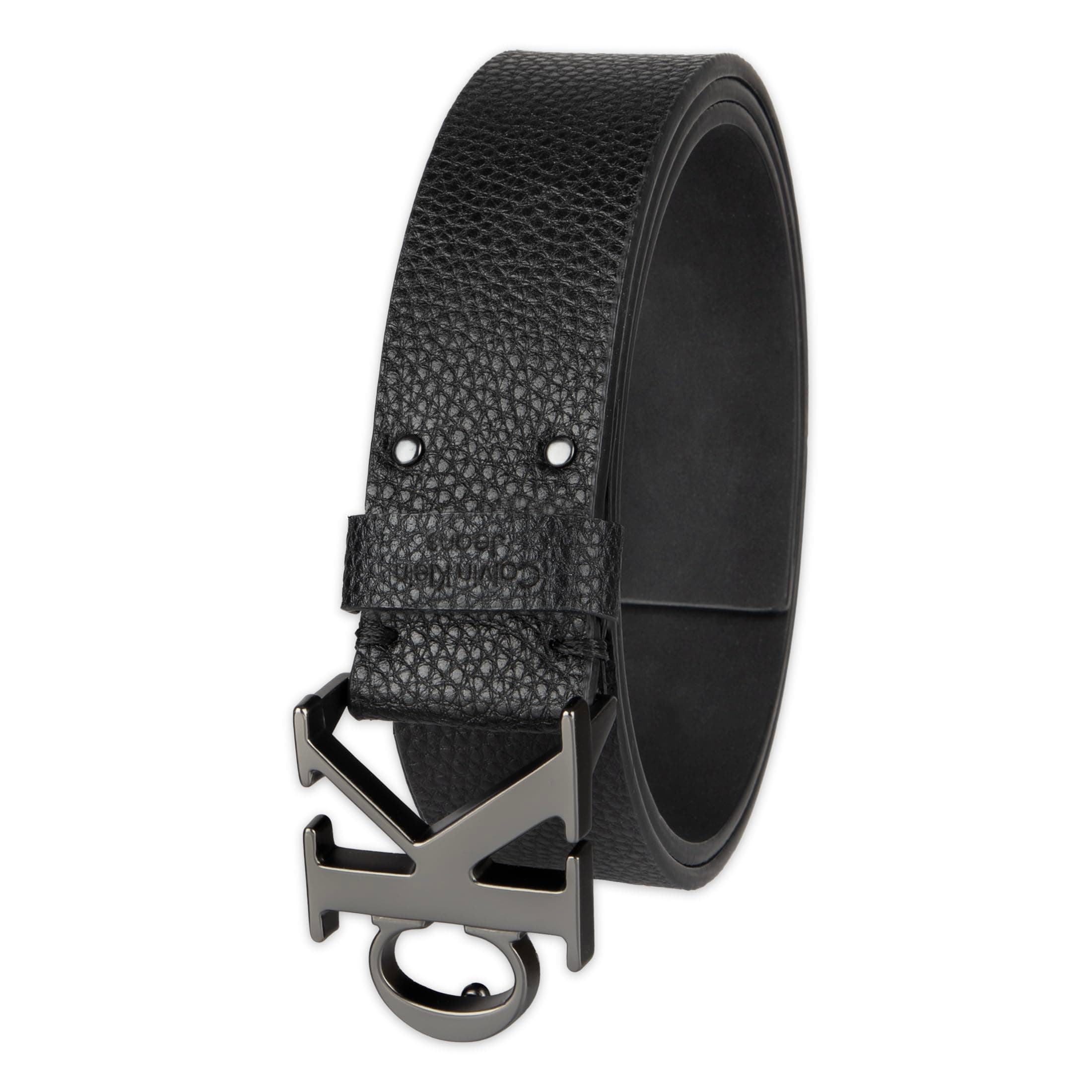 Men’s CK Monogram Cut Out Buckle Belt – Casual Belt for Jeans & Everyday Wear