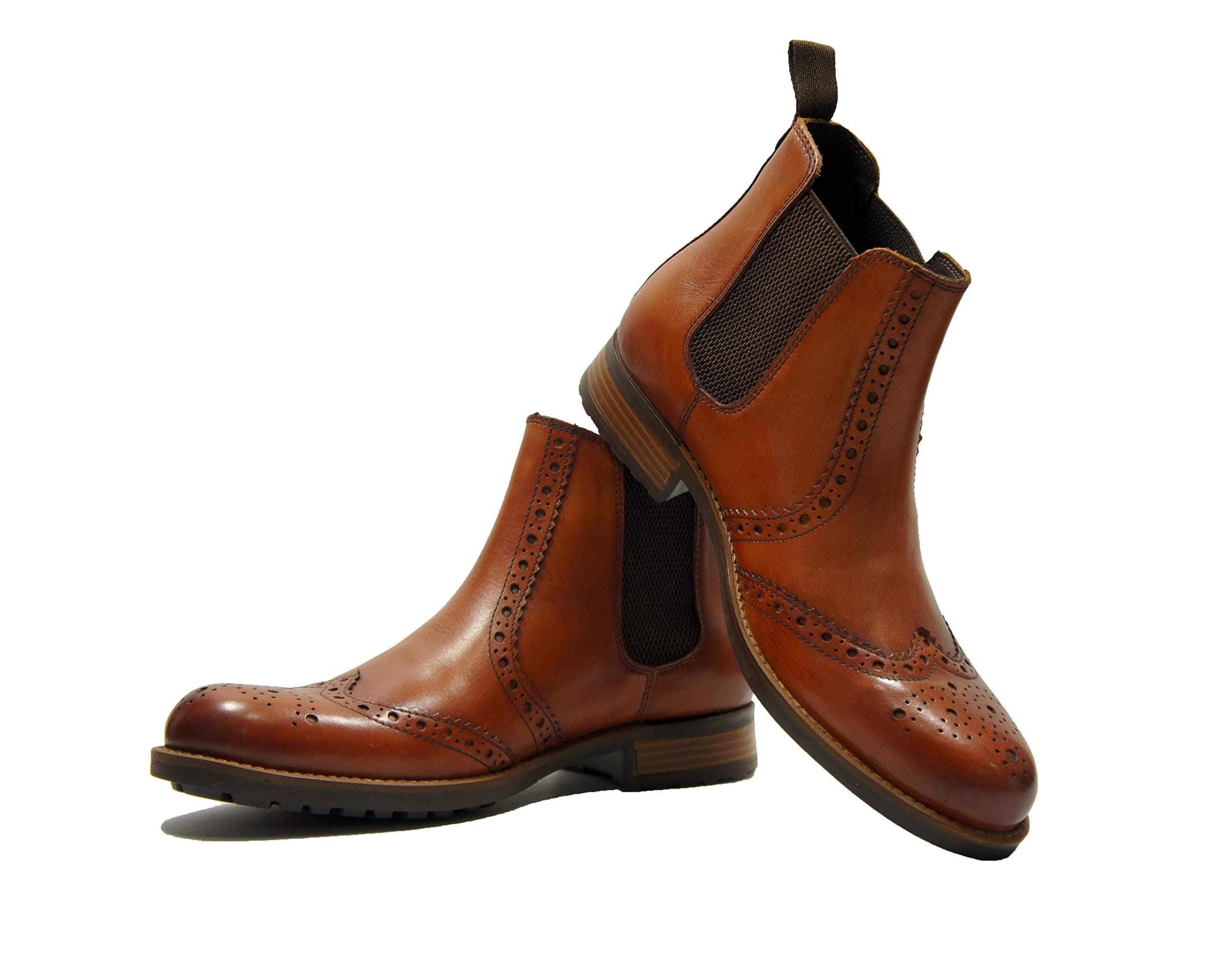 Hx London LEATHER BROGUE CHELSEA BOOT FOR MEN