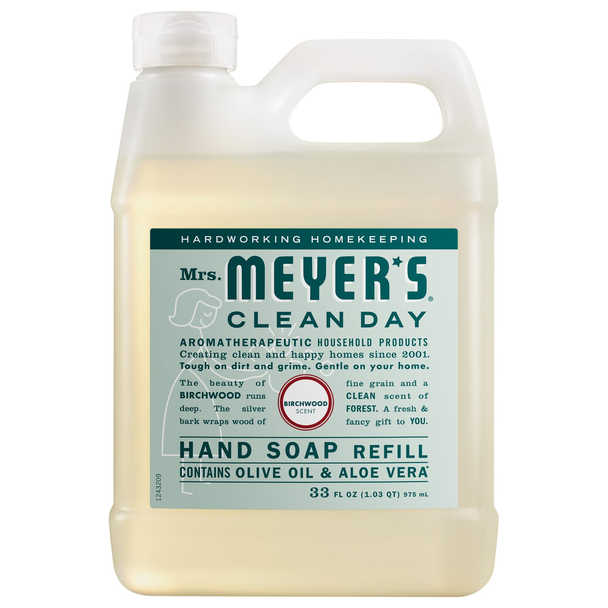 Mrs. MEYER'S CLEAN DAY Hand Soap Refill, Birchwood Scent, 33 Fl Oz Bottle