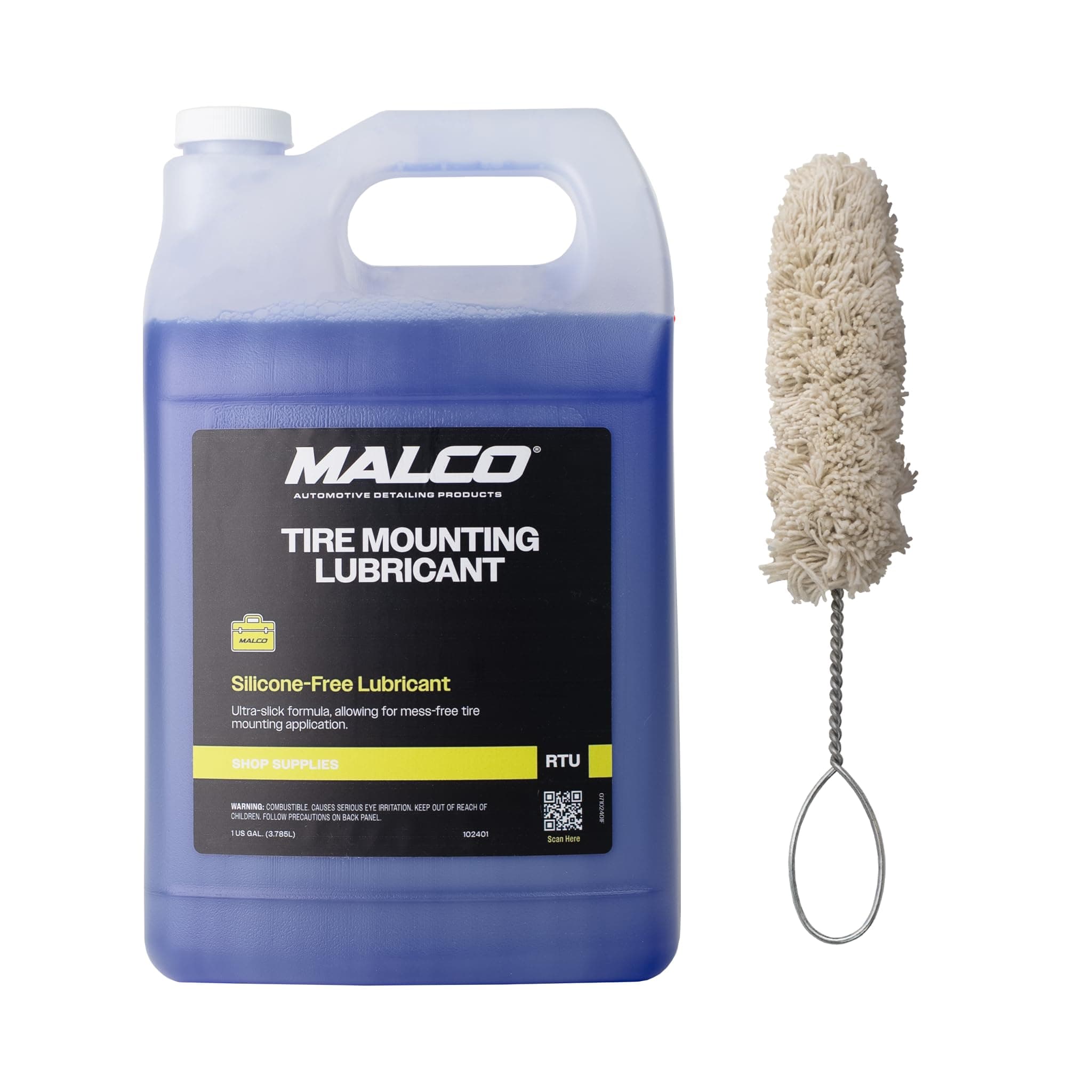 Malco Tire Mounting & Demounting Lubricant - for Automotive, Truck, Farm & Heavy-Duty Construction Tires/Improved Bead Seal/Rust Protection/Silicone & Soap Free/Whitewall Safe / 1 Gal (102401)