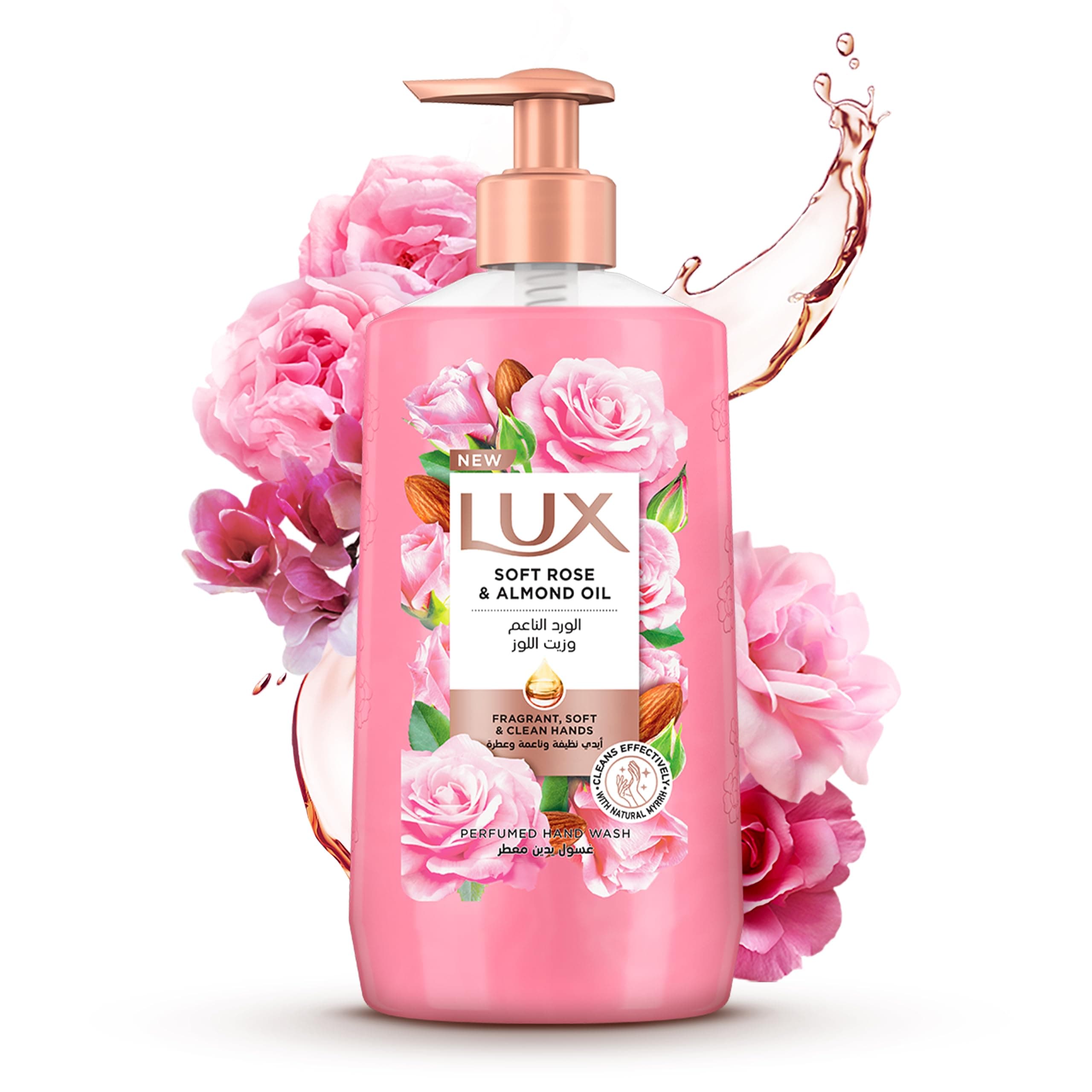 LUX Perfumed Liquid Hand Wash, Soft Rose, with Almond Oil & Glycerin, for Fragrant, Soft and Clean Hands, 250ml