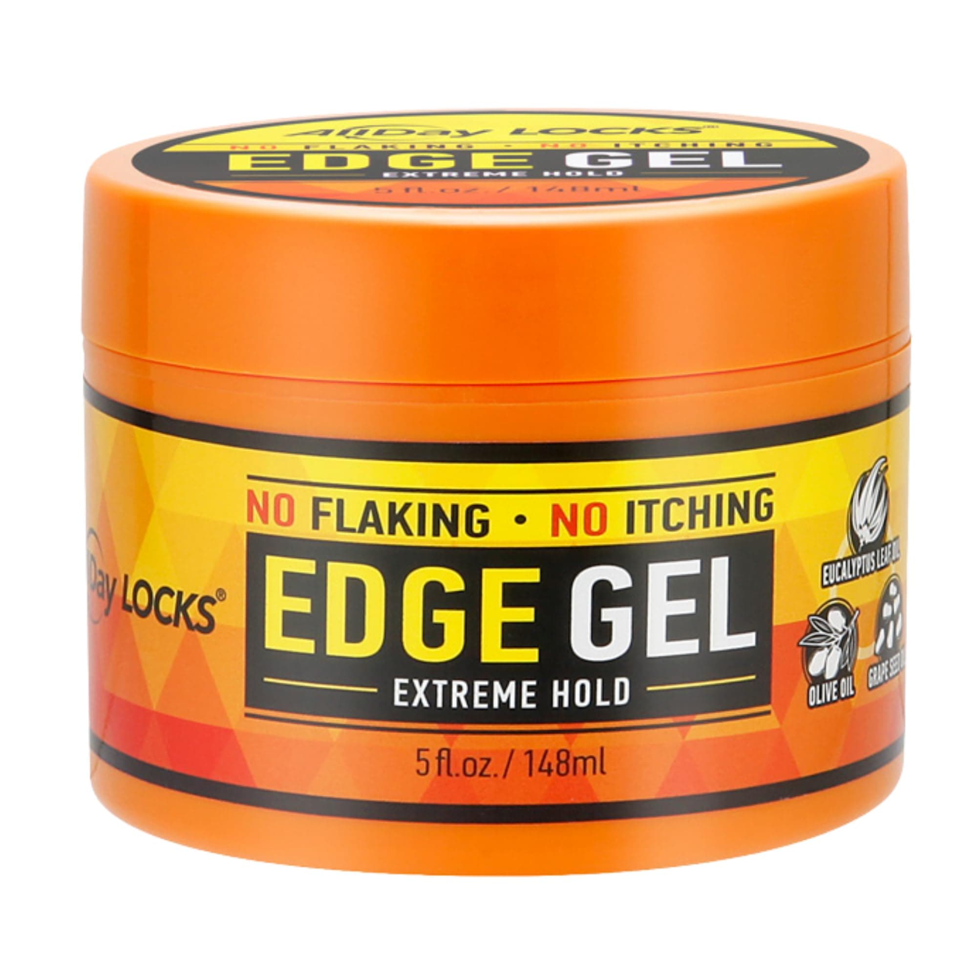 AllDay Locks Edge Gel Extreme Hold - Hair Gel for Maximum Control & Braiding, Natural Edge Lock & Fixer for Women & Men, Sleek Moisturizing Formula, No Frizz, Flakes, or Grease - 5 oz Jar