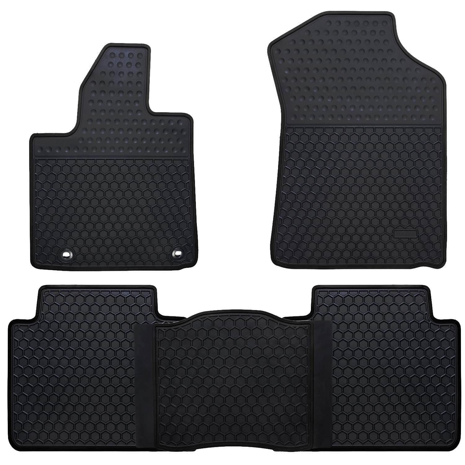 SAN AUTO Floor Mats Custom Fit for 2014-2021 Toyota Tundra CrewMax Cab 1st & 2nd Row Rubber Car Liners All Weather Heavy Duty Odorless Black
